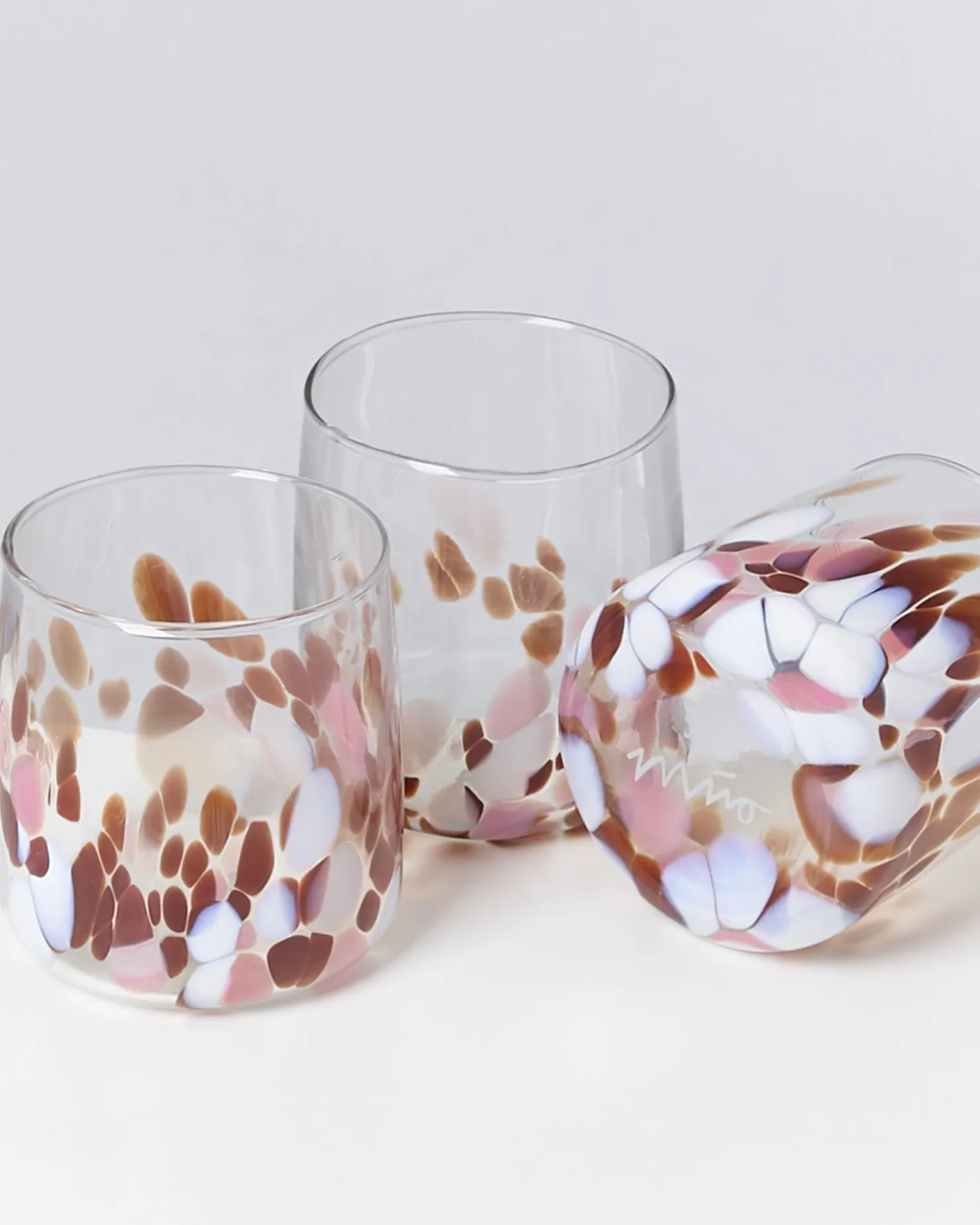 Motel a Miio Kleine Gläser^Alegria - Glass Small Big Drops Amber Pink drops bernstein rosa