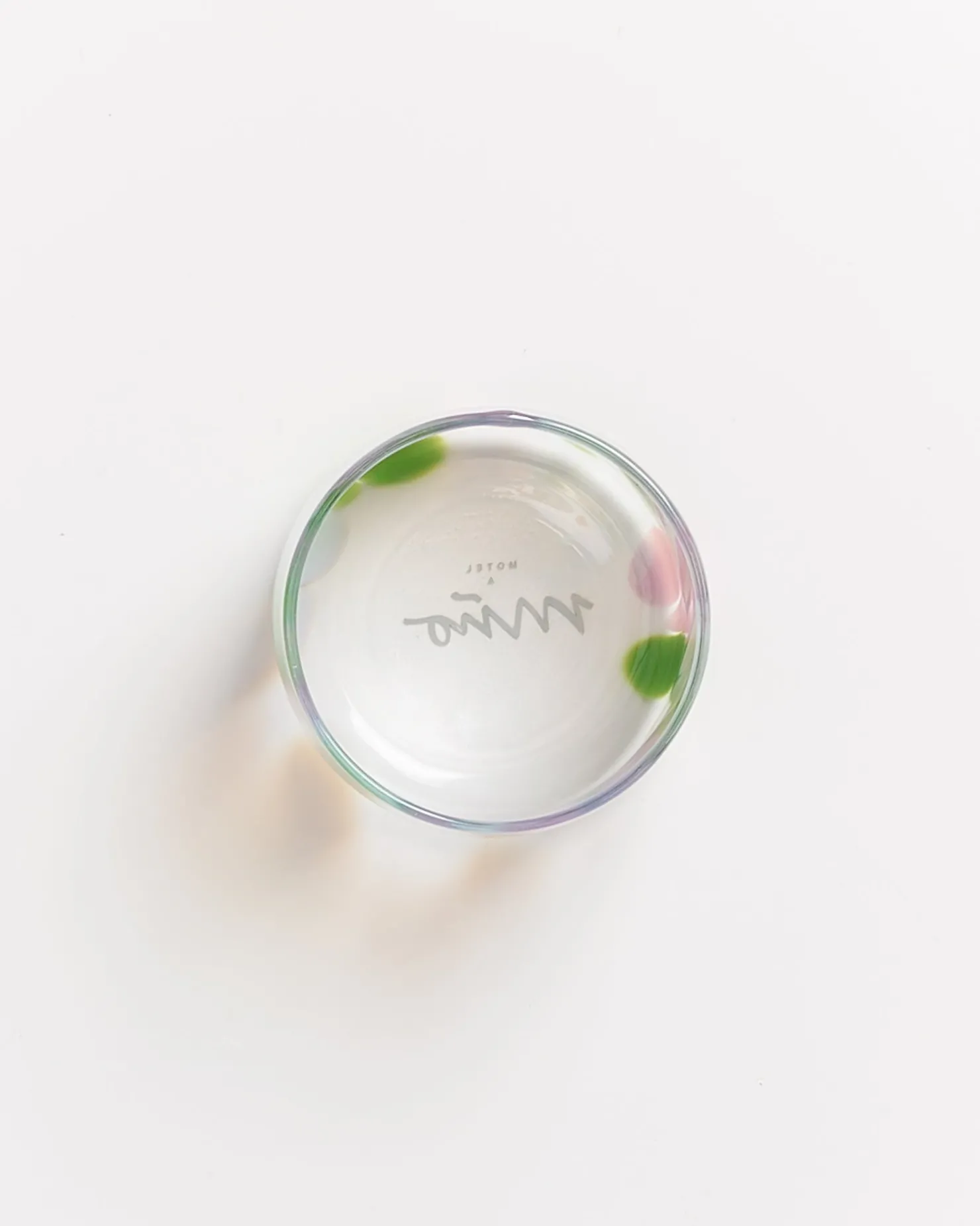 alegria__glass_small_big_drops_pink_green_3.webp Motel a Miio Kleine Gläser^Alegria - Glass Small Big Drops Pink Green drops rosa grün
