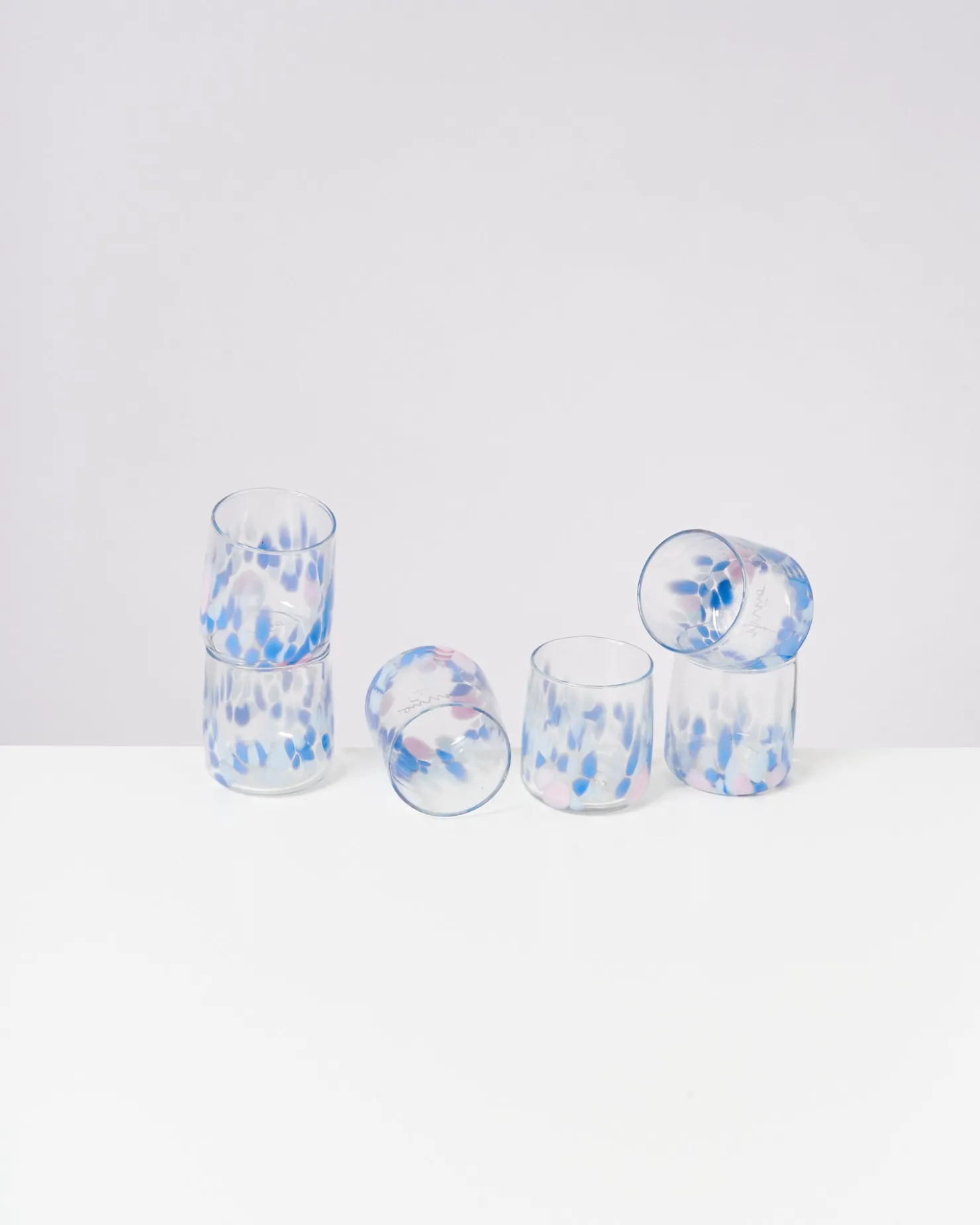 Motel a Miio Kleine Gläser | Gläser Sets %^Alegria - Set Of 6 Glasses Small Big Drops Blue big drops blau
