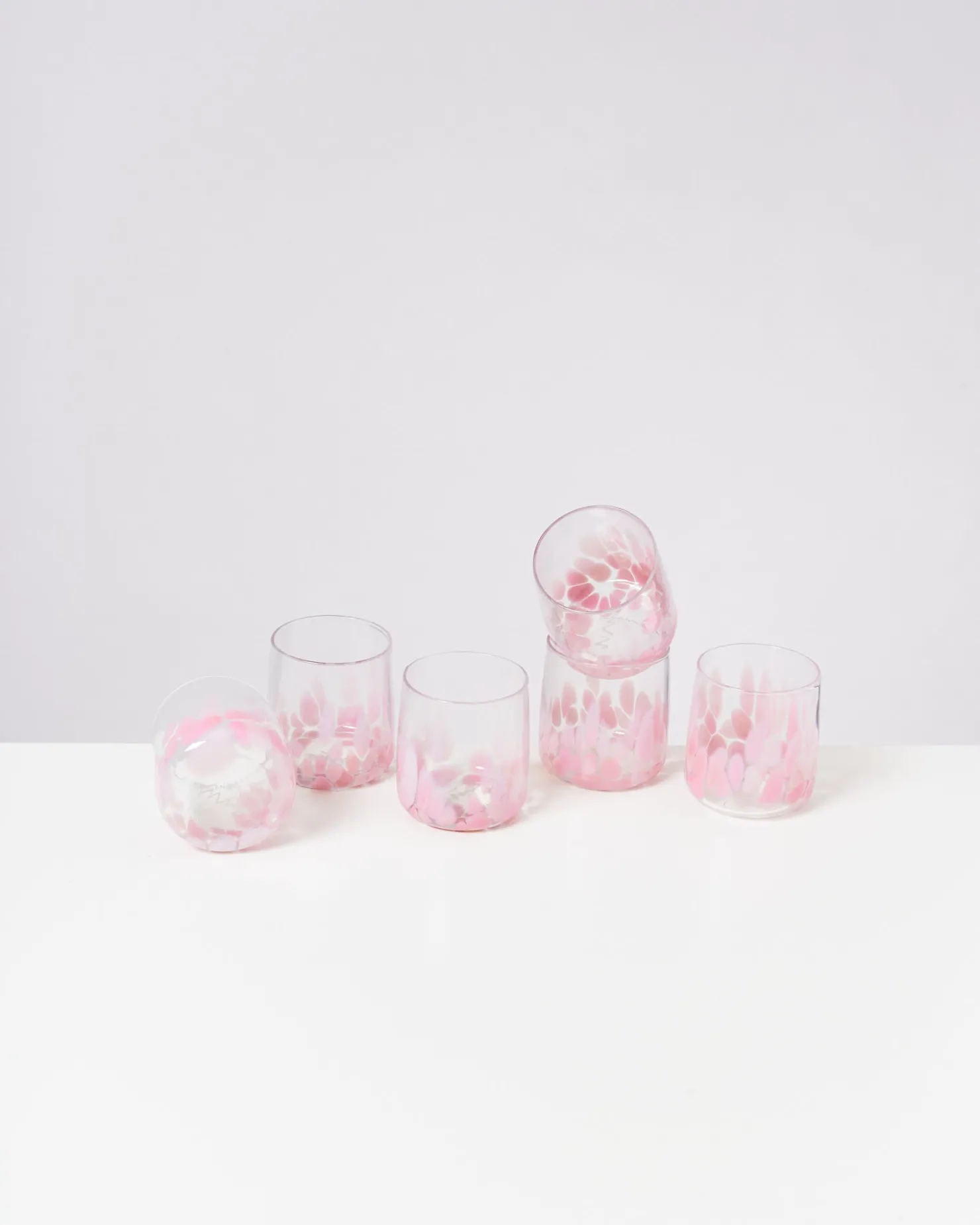 Motel a Miio Kleine Gläser | Gläser Sets %^Alegria - Set Of 6 Glasses Small Big Drops Pink big drops rosa