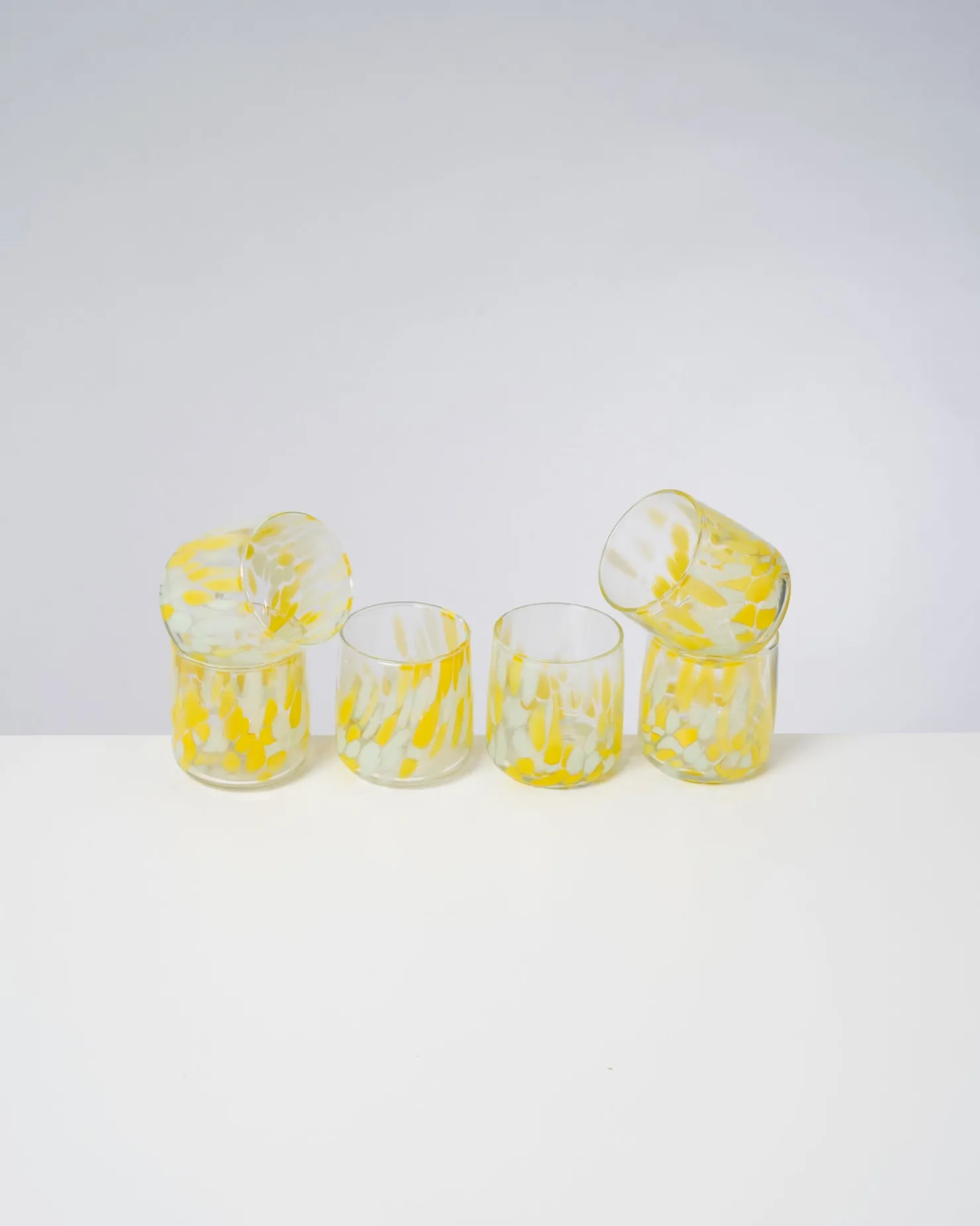 Motel a Miio Kleine Gläser | Gläser Sets %^Alegria - Set Of 6 Glasses Small Big Drops Yellow gelb
