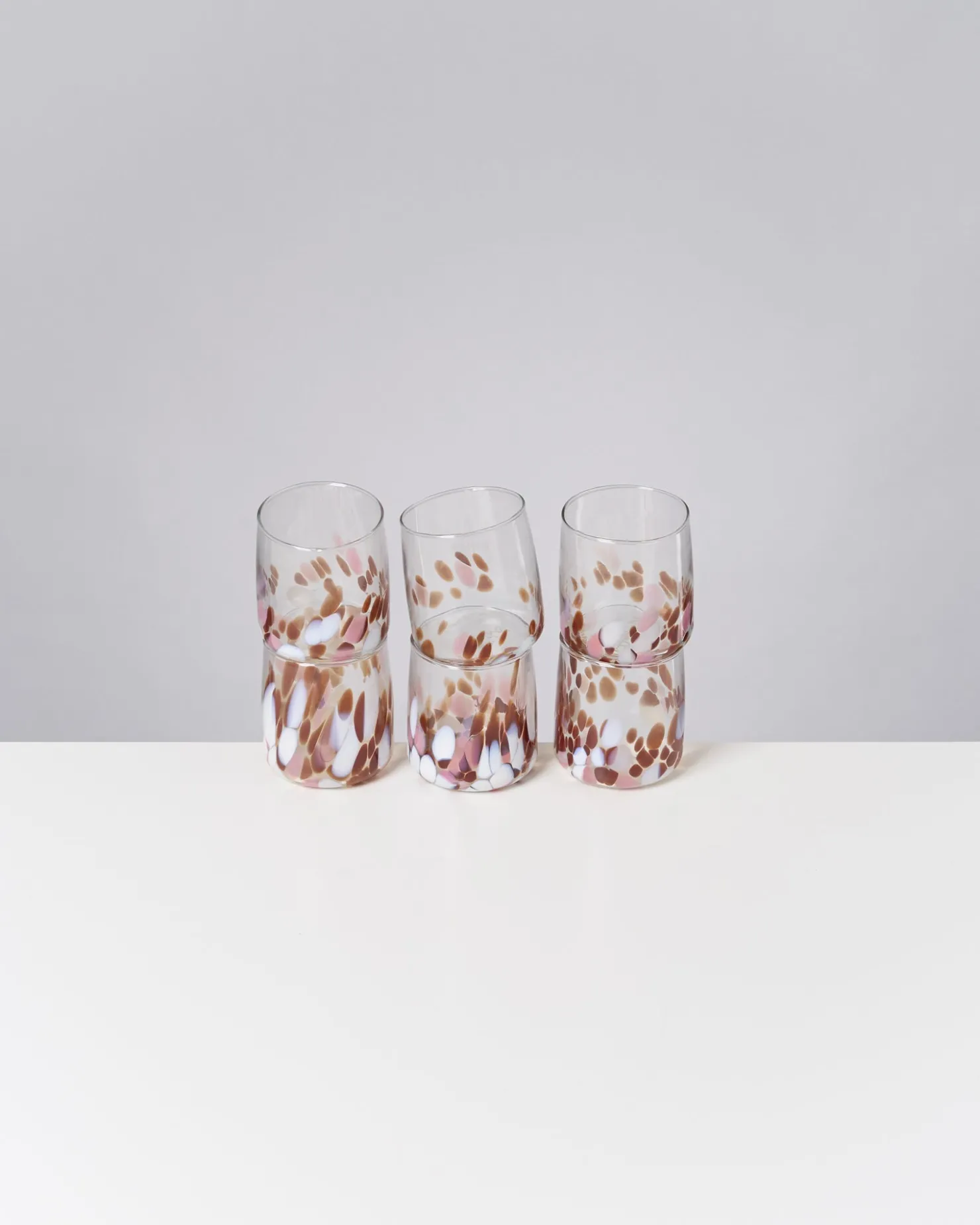 Motel a Miio Kleine Gläser | Gläser Sets %^Alegria 6er Set Glas Klein big drops bernstein rosa
