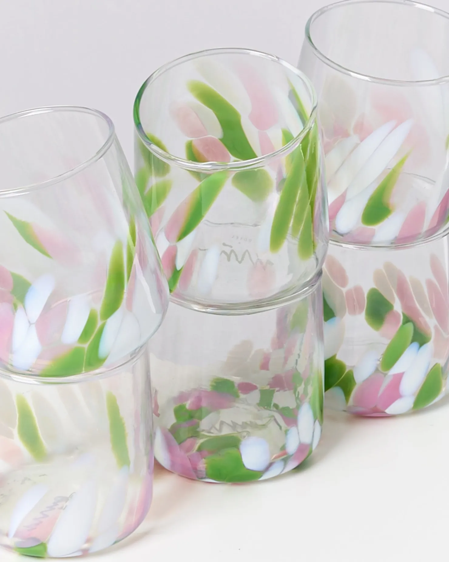 alegria_er_set_glas_klein_big_drops_rosa_grn_3.webp Motel a Miio Kleine Gläser | Gläser Sets %^Alegria 6er Set Glas Klein big drops rosa grün
