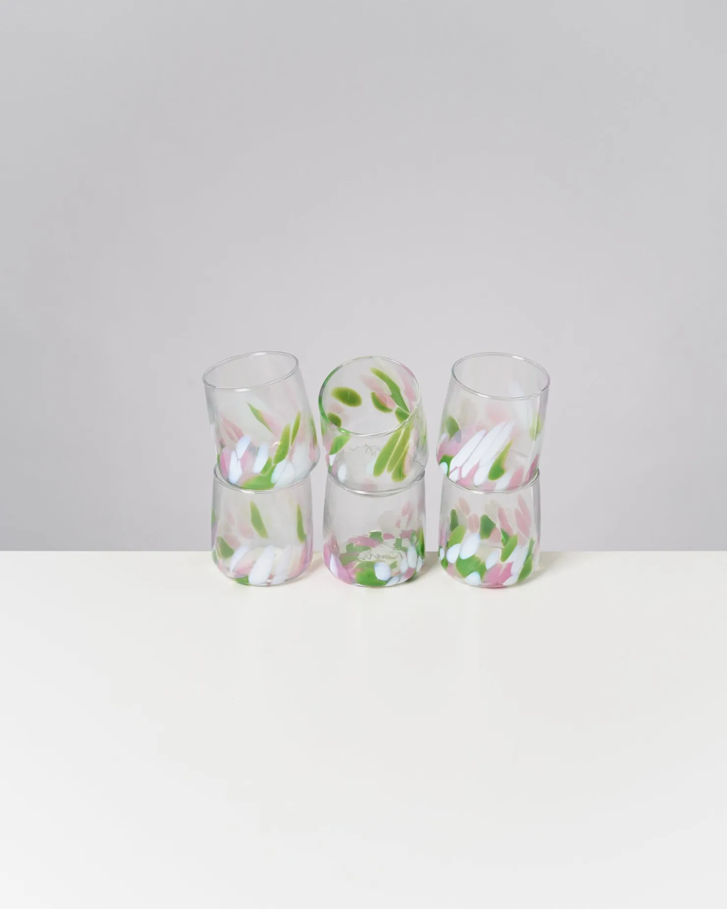 alegria_er_set_glas_klein_big_drops_rosa_grn_4.webp Motel a Miio Kleine Gläser | Gläser Sets %^Alegria 6er Set Glas Klein big drops rosa grün