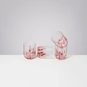 Motel a Miio Große Gläser | Gläser Sets %^Alegria Set Of 4 Glass Large drops amber pink