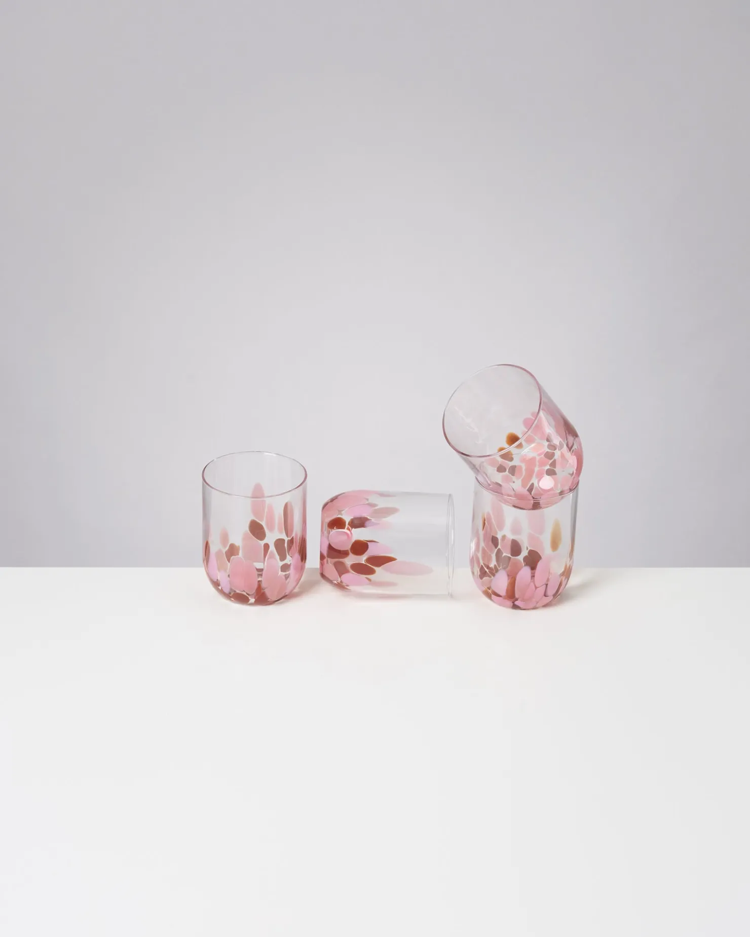 Motel a Miio Große Gläser | Gläser Sets %^Alegria Set Of 4 Glass Large drops amber pink