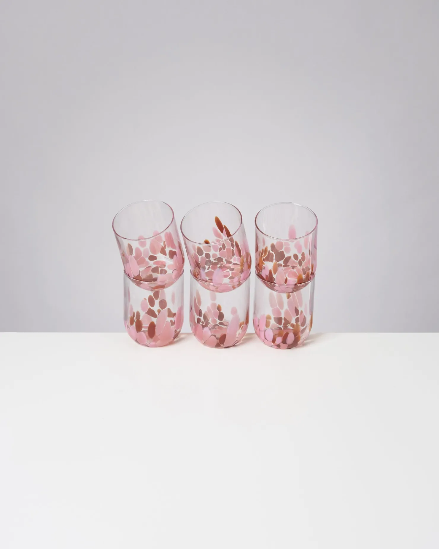 Motel a Miio Große Gläser | Gläser Sets %^Alegria Set Of 6 Glass Large drops amber pink