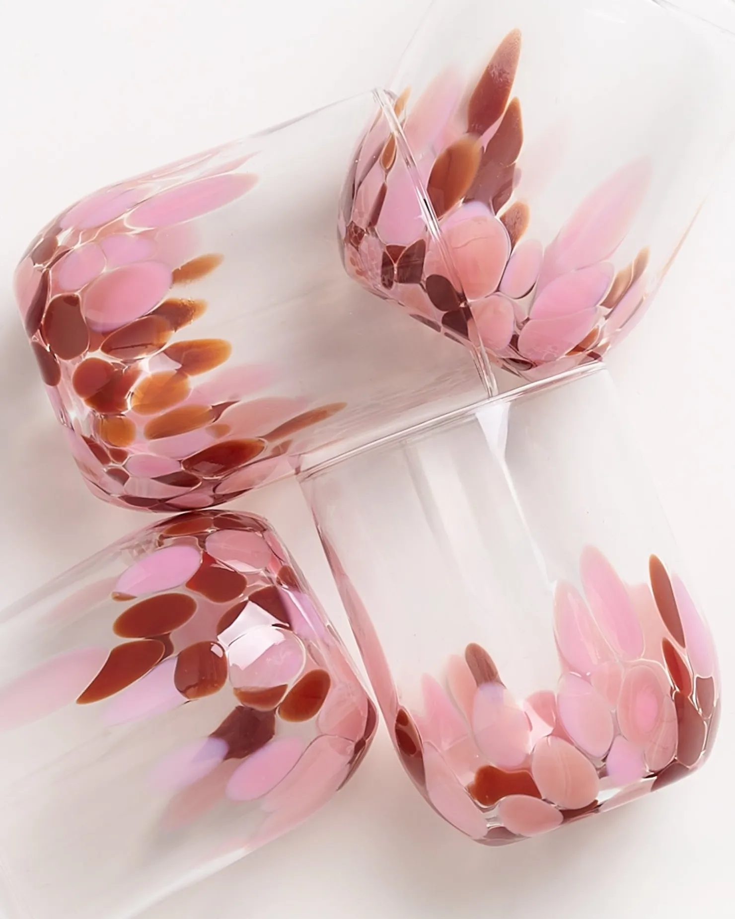 Motel a Miio Große Gläser | Gläser Sets %^Alegria Set Of 4 Glass Large drops amber pink