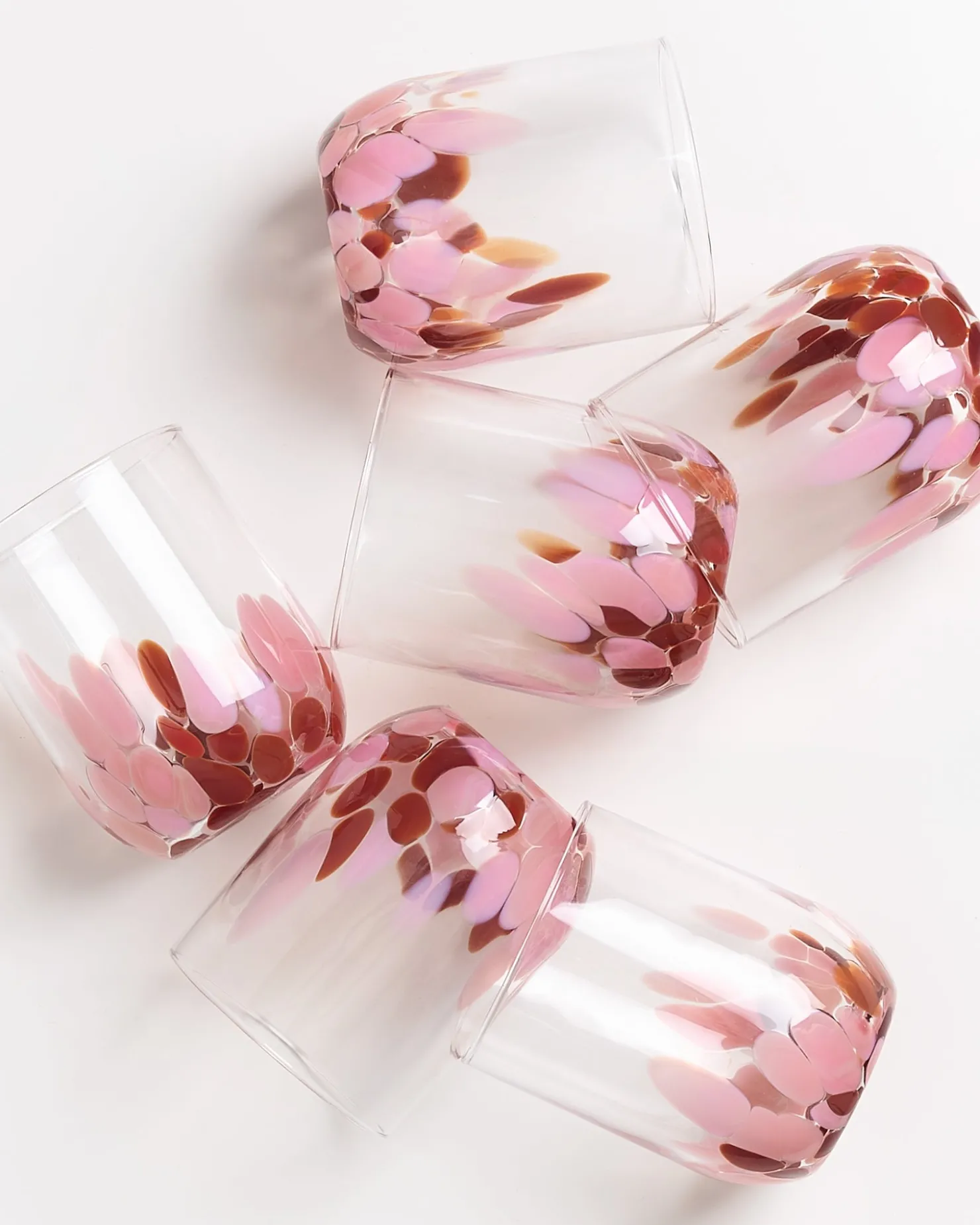 alegria_set_of__glass_large_drops_amber_pink_5.webp Motel a Miio Große Gläser | Gläser Sets %^Alegria Set Of 6 Glass Large drops amber pink