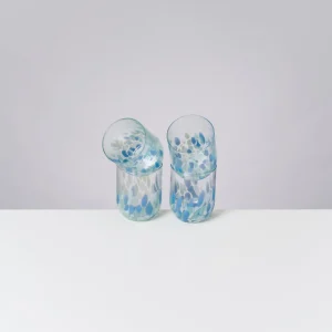 Motel a Miio Große Gläser | Gläser Sets %^Alegria Set Of 4 Glass Large drops blue white