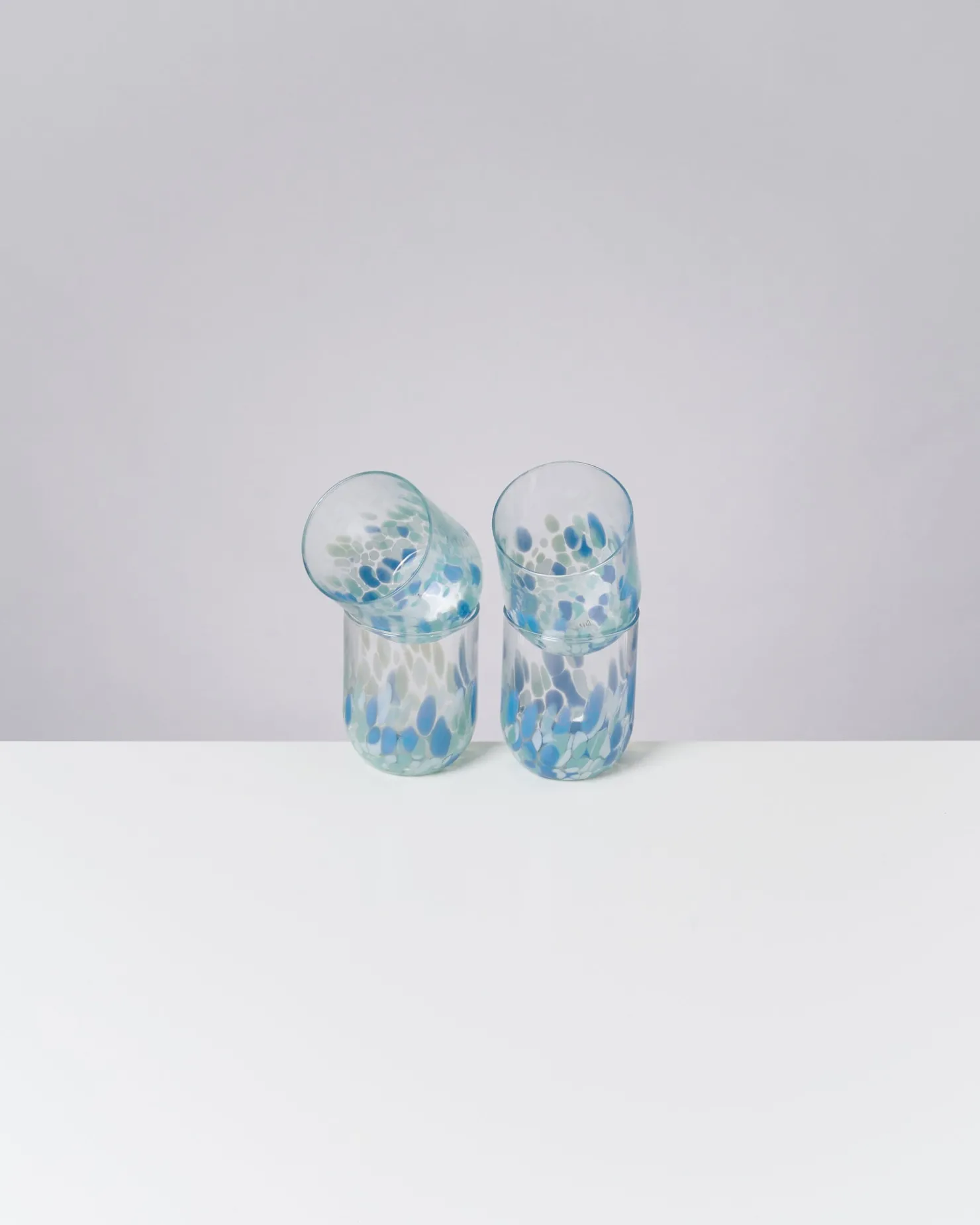 Motel a Miio Große Gläser | Gläser Sets %^Alegria Set Of 4 Glass Large drops blue white