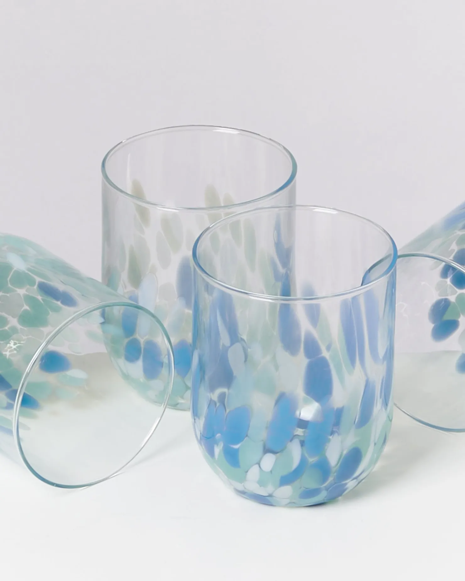 Motel a Miio Große Gläser | Gläser Sets %^Alegria Set Of 4 Glass Large drops blue white