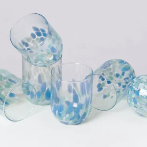 Motel a Miio Große Gläser | Gläser Sets %^Alegria Set Of 6 Glass Large drops blue white