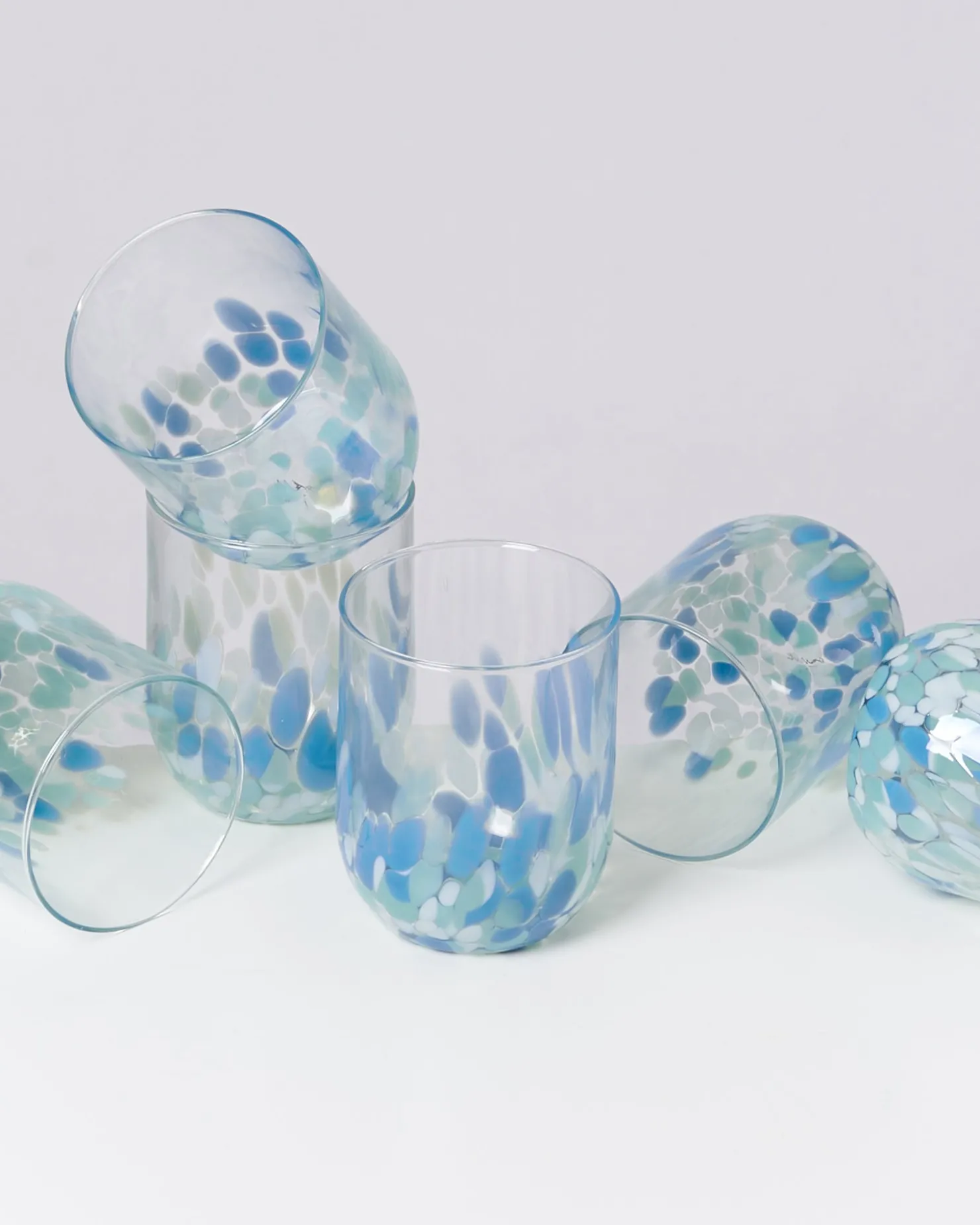 Motel a Miio Große Gläser | Gläser Sets %^Alegria Set Of 6 Glass Large drops blue white