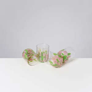 Motel a Miio Große Gläser | Gläser Sets %^Alegria Set Of 4 Glass Large Drops Pink Green drops rosa grün