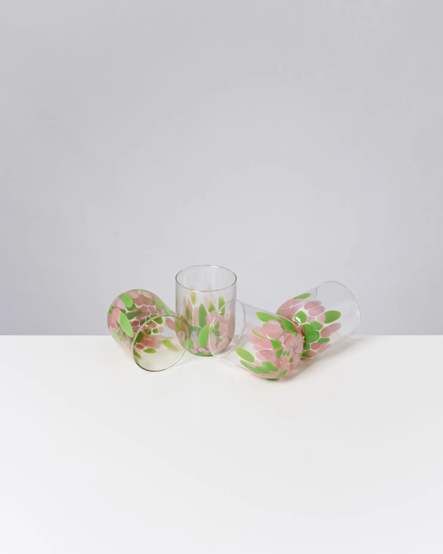 Motel a Miio Große Gläser | Gläser Sets %^Alegria Set Of 4 Glass Large Drops Pink Green drops rosa grün