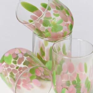 Motel a Miio Große Gläser | Gläser Sets %^Alegria Set Of 4 Glass Large Drops Pink Green drops rosa grün