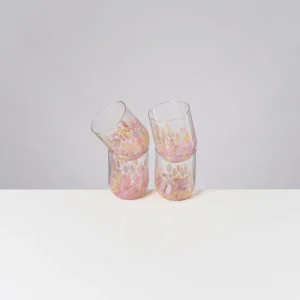 Motel a Miio Große Gläser | Gläser Sets %^Alegria Set Of 4 Glass Large drops pink sand