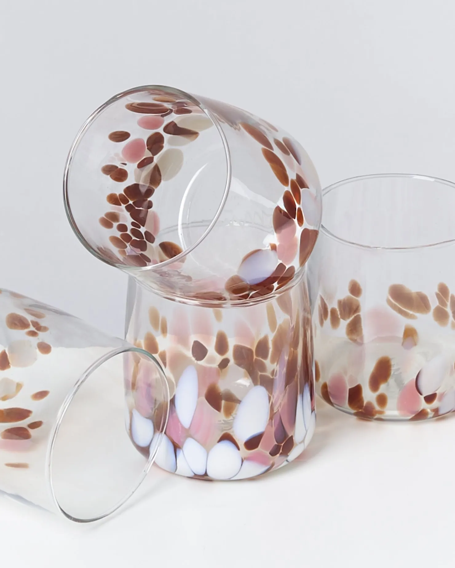 Motel a Miio Kleine Gläser | Gläser Sets %^Alegria Set Of 4 Glasses Small big drops amber pink