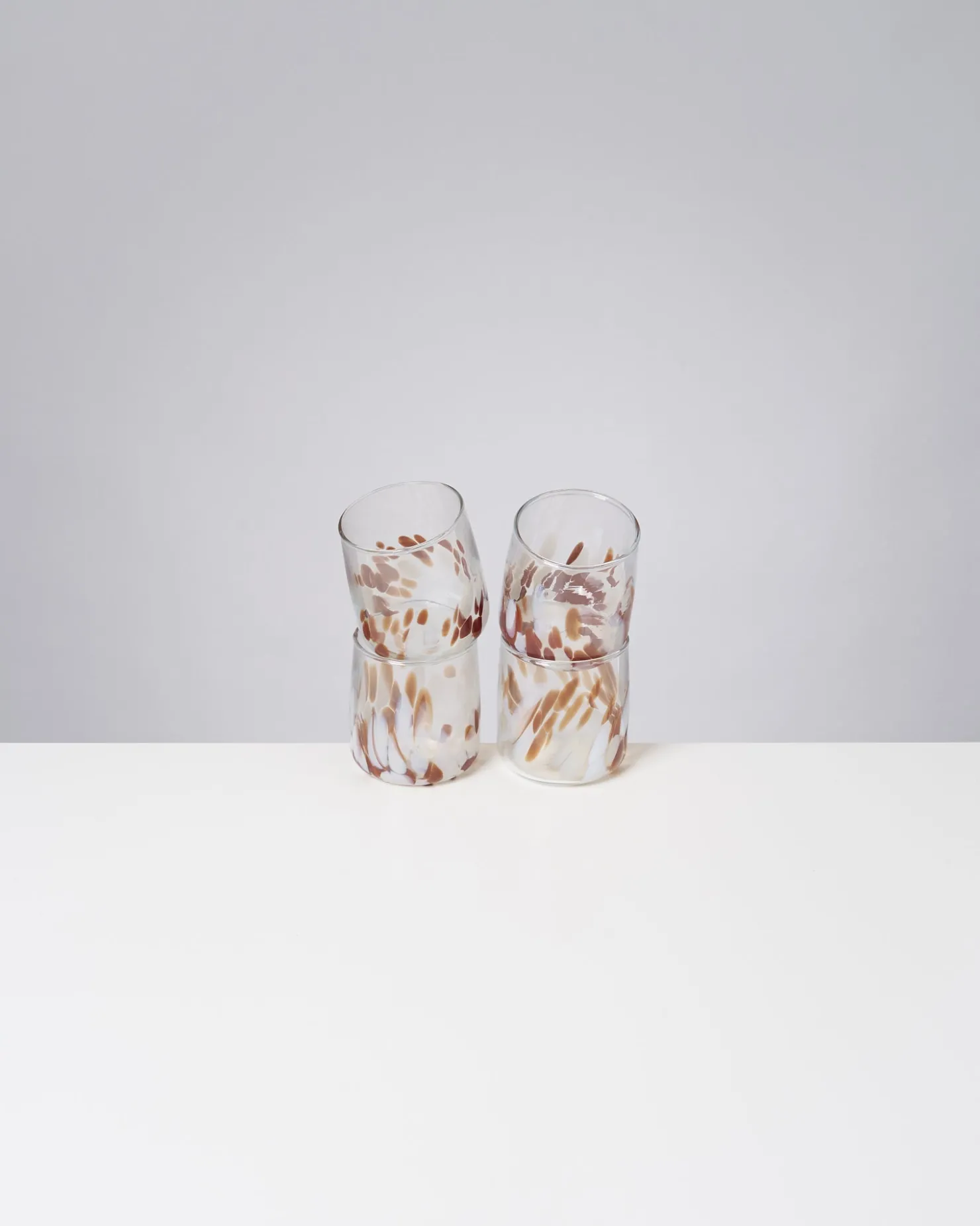 Motel a Miio Kleine Gläser | Gläser Sets %^Alegria Set Of 4 Glasses Small big drops amber sand