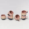 Motel a Miio Tassen-Sets^Bica - Set Of 6 Mugs Big Pink, Navy, Cream pink navy cream