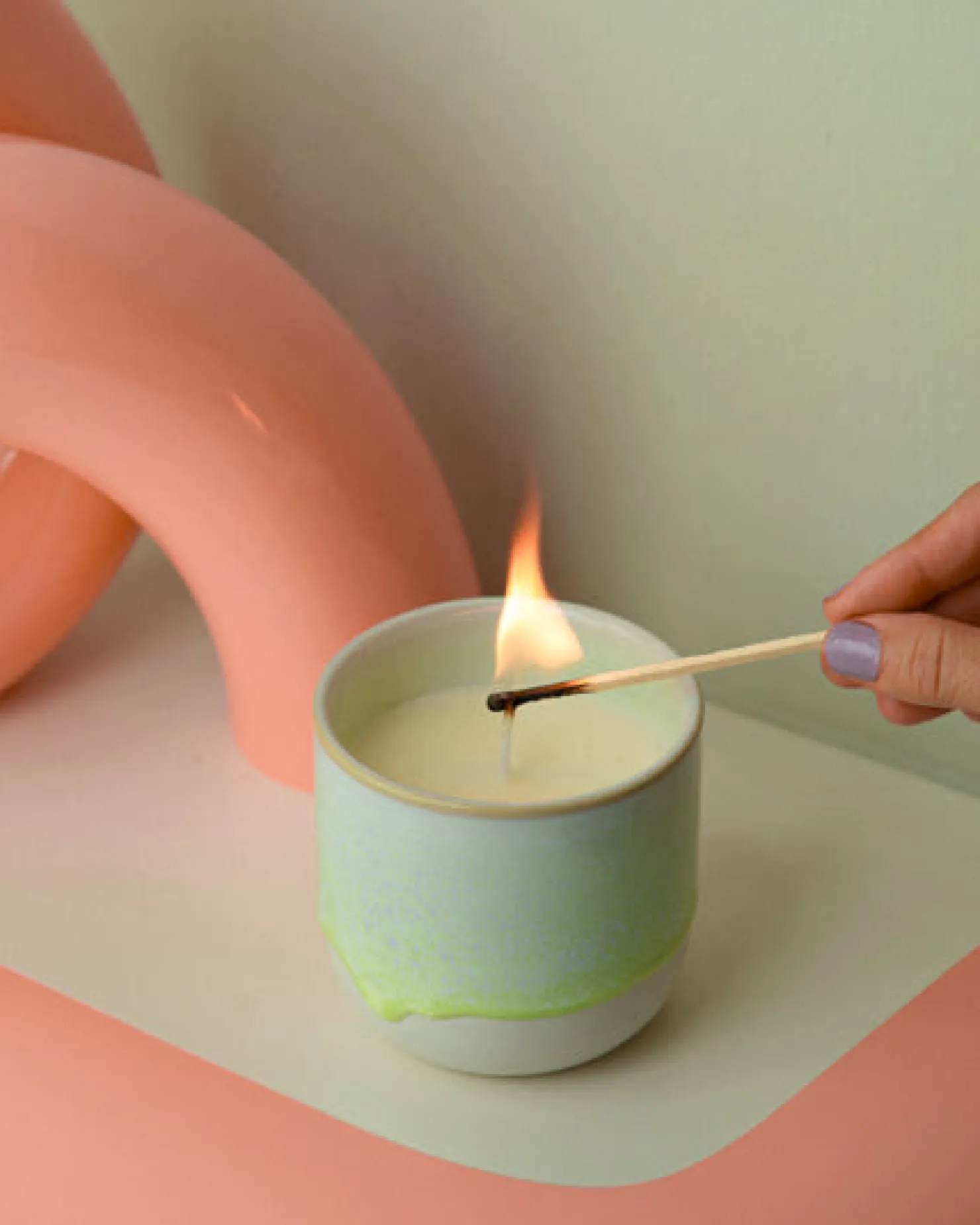 Motel a Miio Duftkerzen^Coimbra - Scented Candle “Green Harmony” pastel green