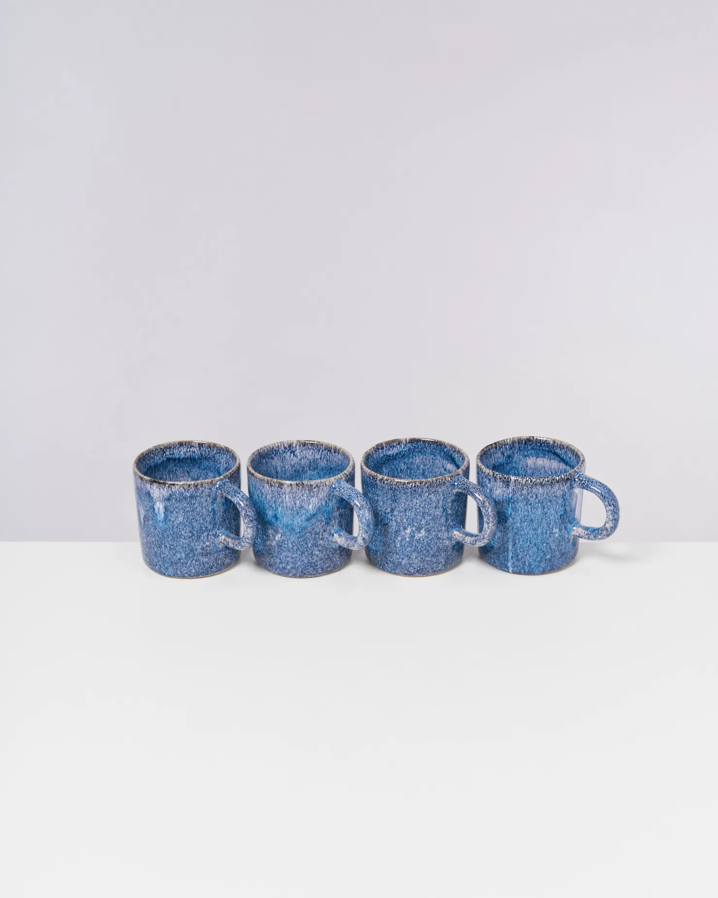 Motel a Miio Tassen-Sets^Cordoama - Set Of 4 Mugs Big Blue Speckled speckled blue