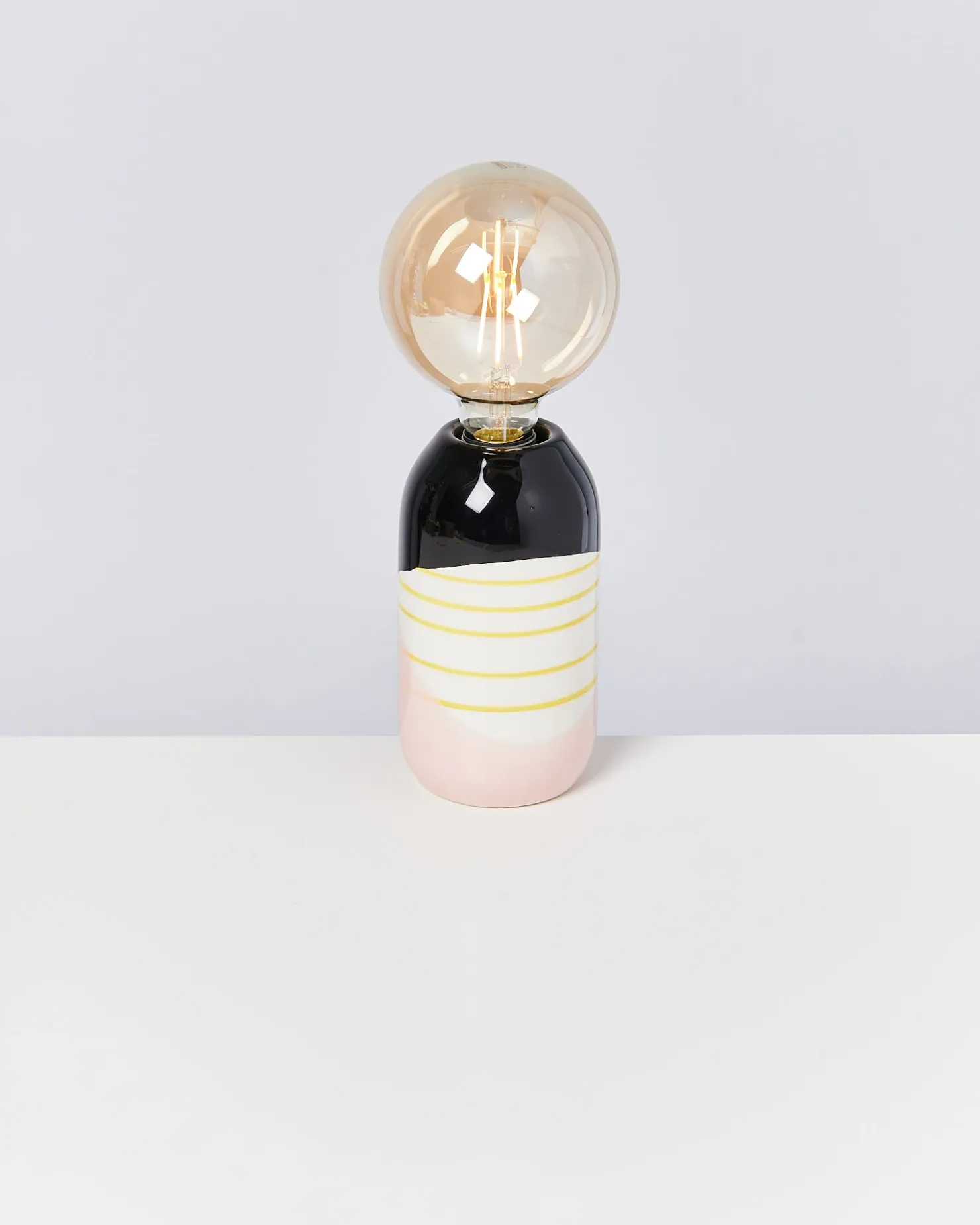 Motel a Miio Lampen^Farol - Lamp Black Rose Yellow Striped black pink yellow striped
