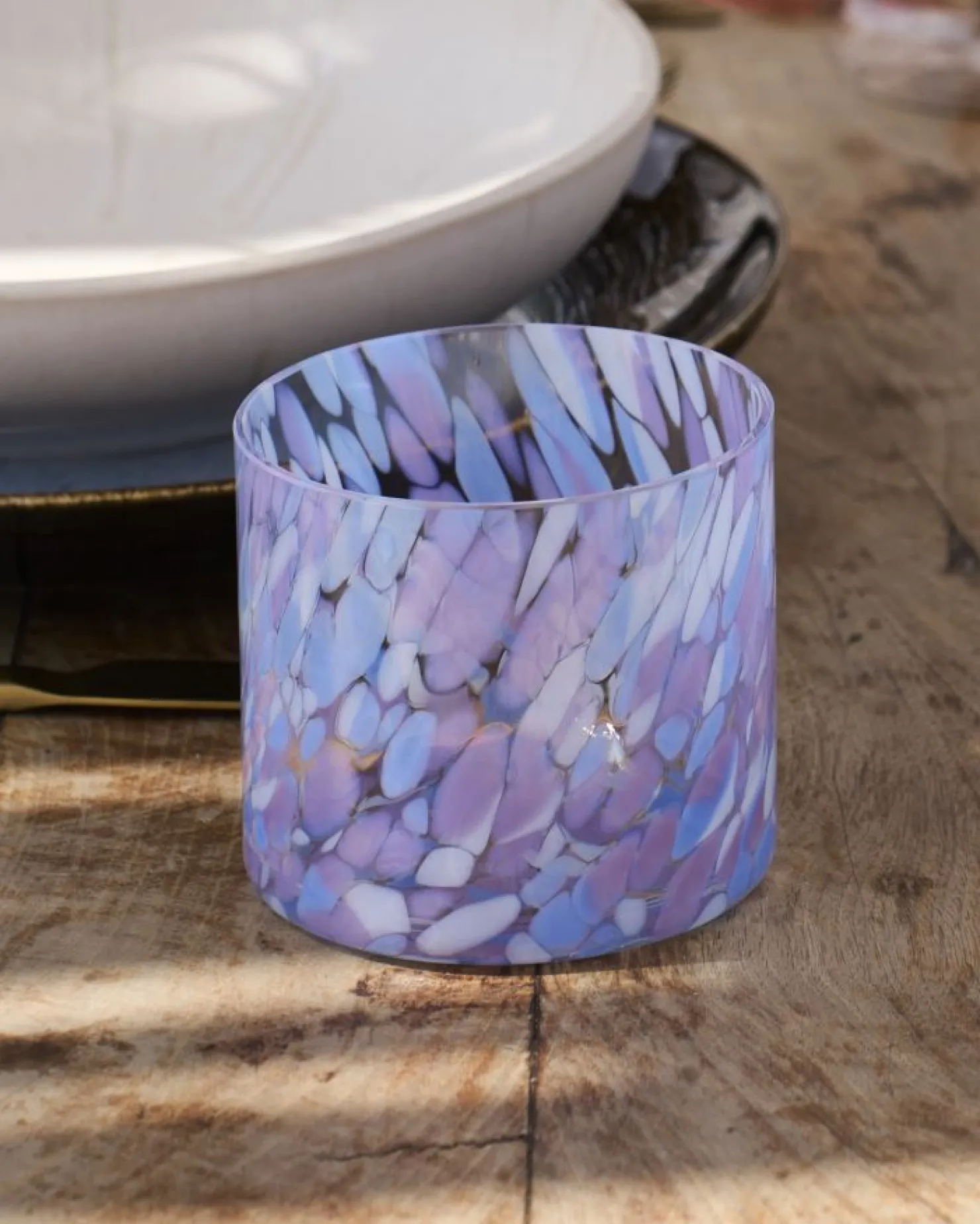 Motel a Miio Kleine Gläser^Joia - Glass Small Drops Blue Lilac blau lila