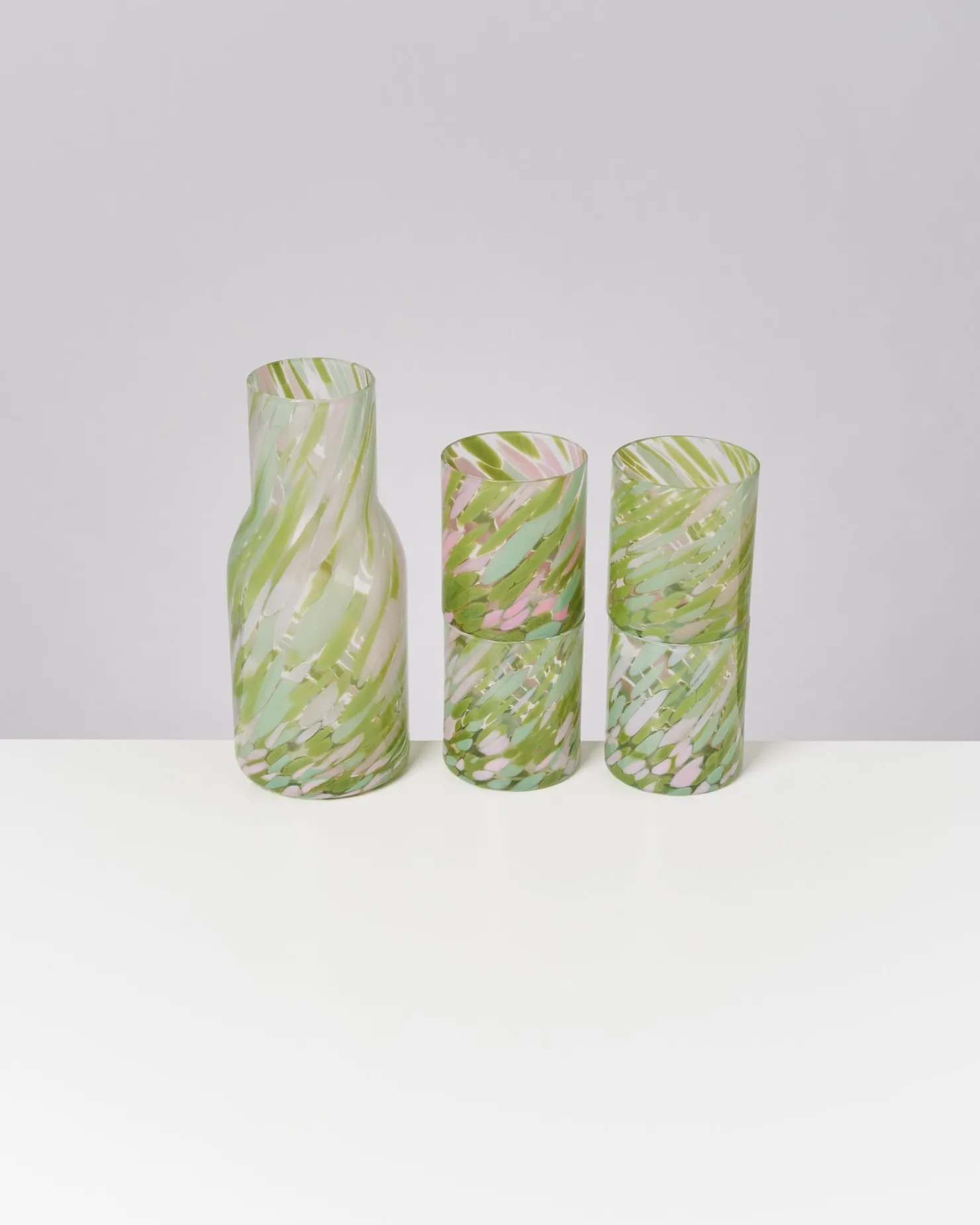 Motel a Miio Glaskaraffen^Joia Drops - Set Of 5 Pieces Big Green Pink grün rosa