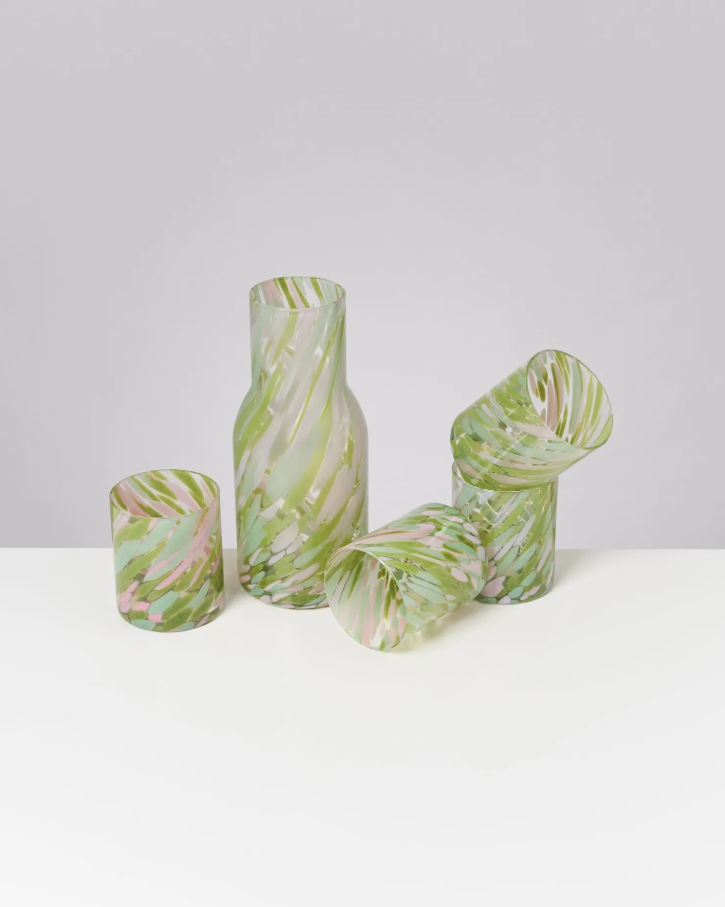 Motel a Miio Glaskaraffen^Joia Drops - Set Of 5 Pieces Big Green Pink grün rosa