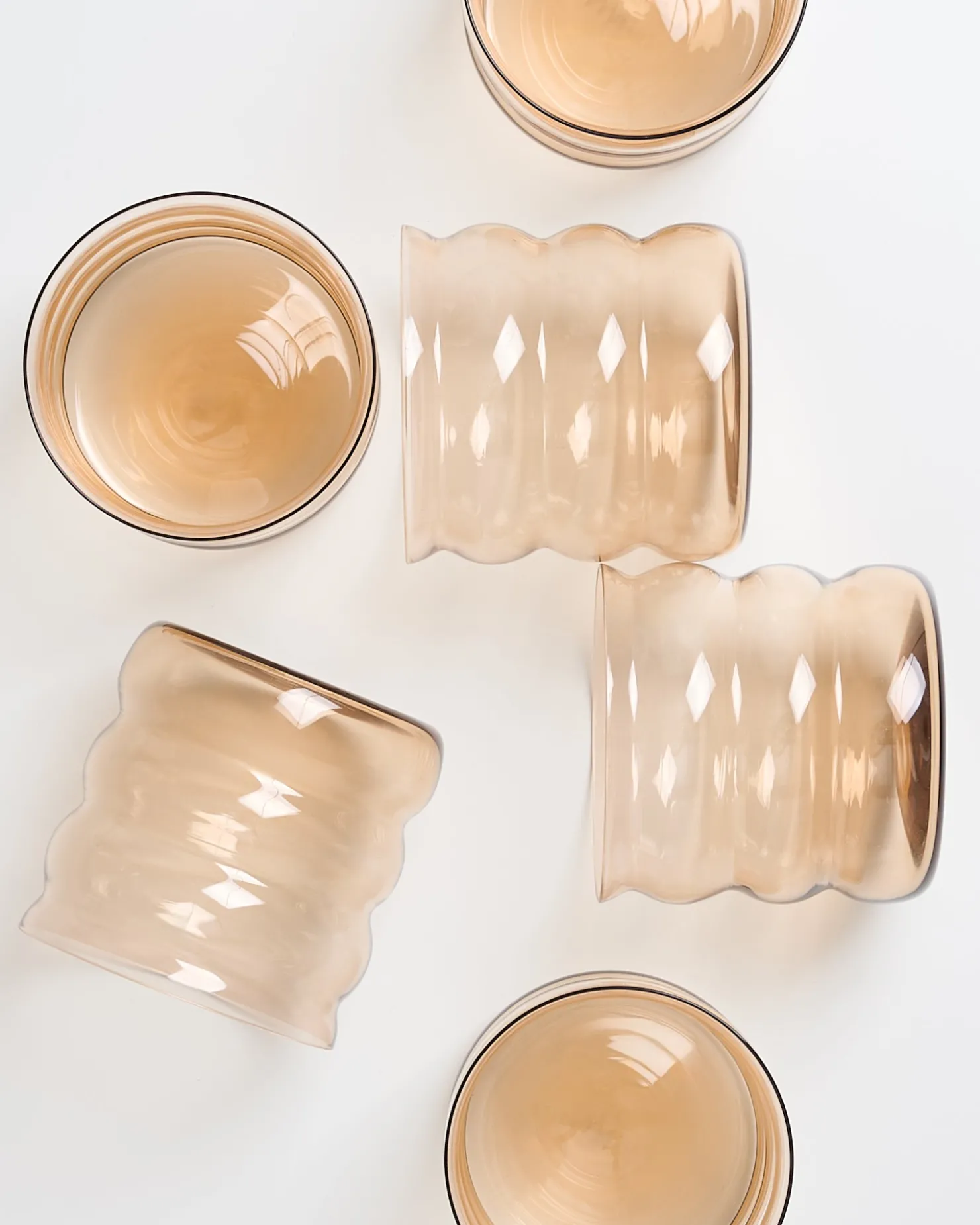 joia_er_set_glas_bubble_bronze_7.webp Motel a Miio Kleine Gläser | Gläser Sets %^Joia 6er Set Glas Bubble bronze