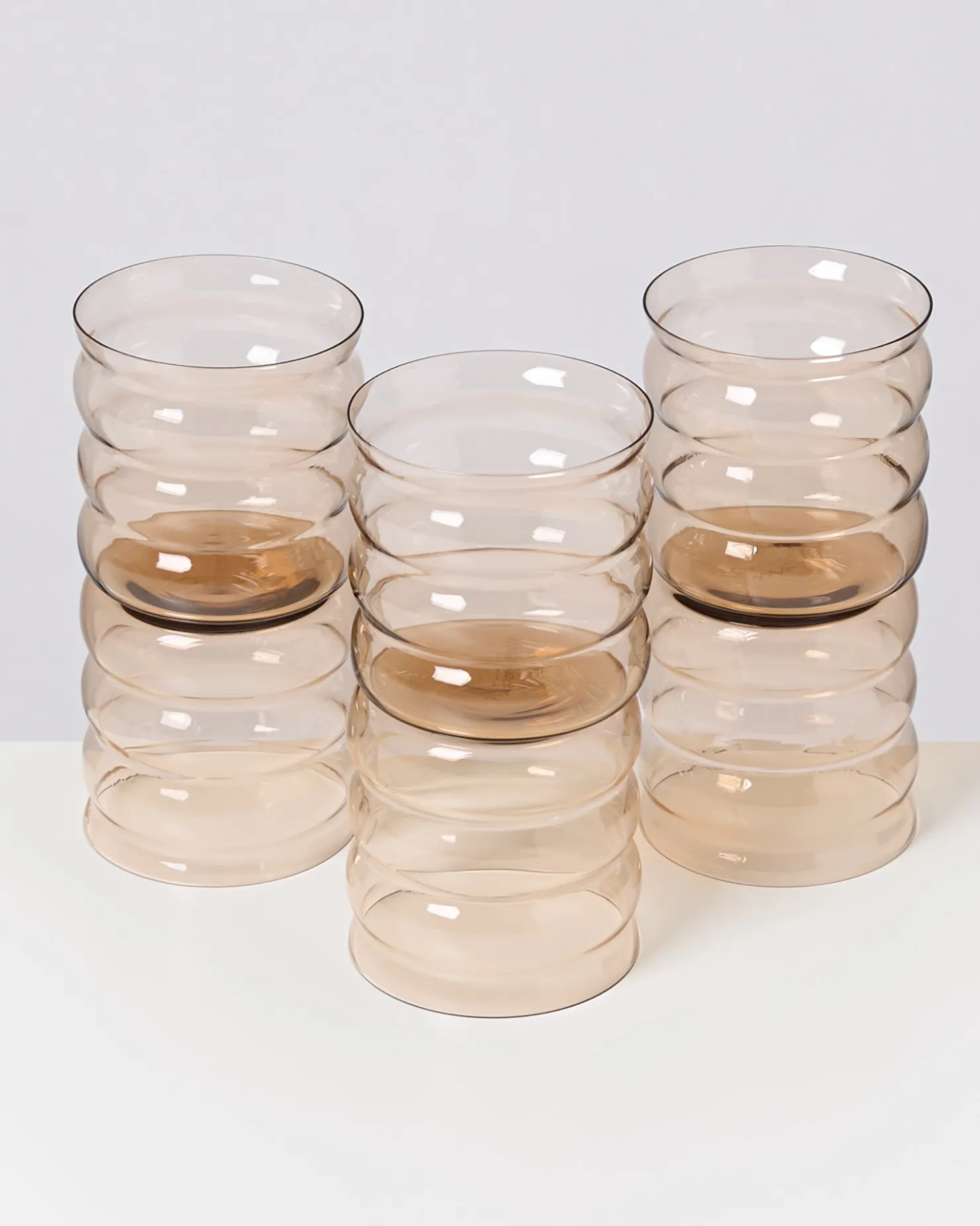 joia_er_set_glas_bubble_bronze_8.webp Motel a Miio Kleine Gläser | Gläser Sets %^Joia 6er Set Glas Bubble bronze