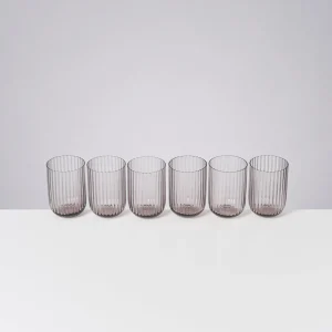 Motel a Miio Große Gläser | Gläser Sets %^Joia 6er Set Glas Riffled amethist
