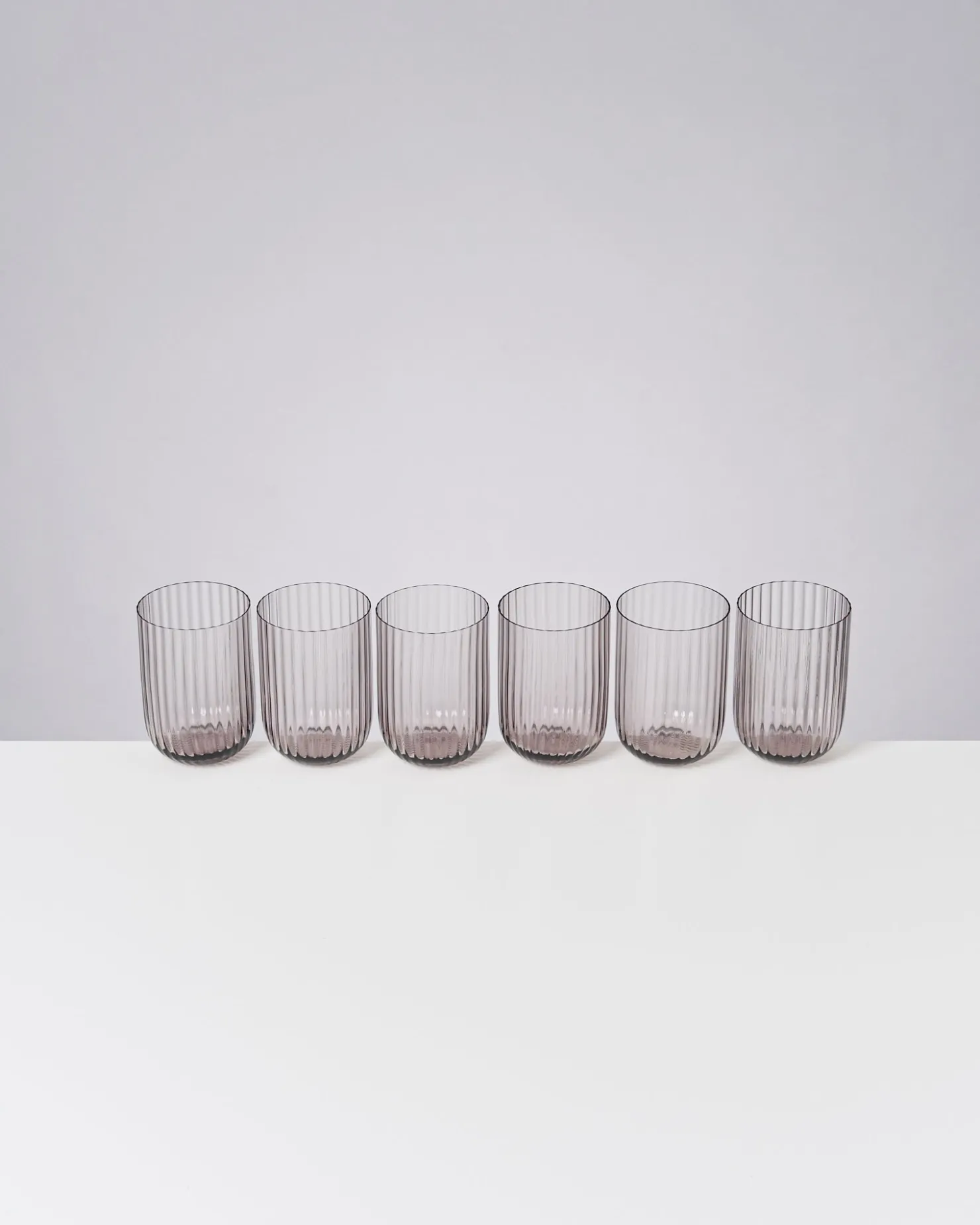 Motel a Miio Große Gläser | Gläser Sets %^Joia 6er Set Glas Riffled amethist