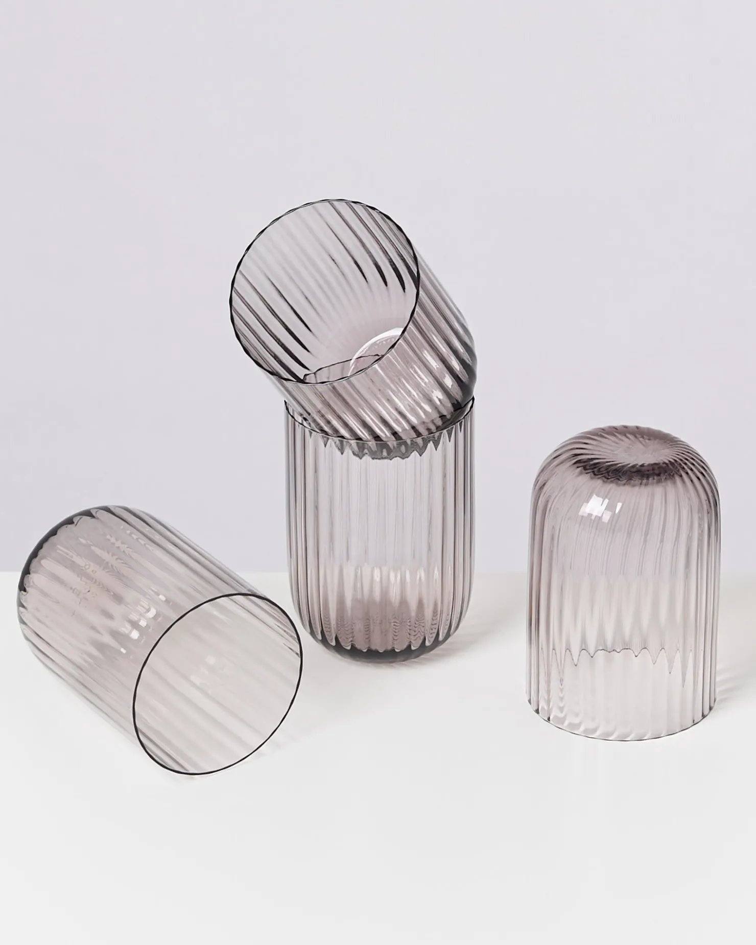 joia_er_set_glas_riffled_amethist_6.webp Motel a Miio Große Gläser | Gläser Sets %^Joia 4er Set Glas Riffled amethist
