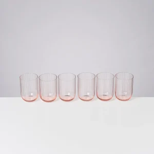 Motel a Miio Große Gläser | Gläser Sets %^Joia 6er Set Glas Riffled pink opal