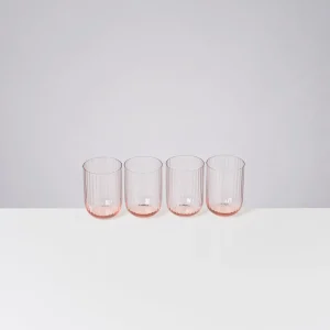 Motel a Miio Kleine Gläser | Gläser Sets %^Joia 4er Set Glas Riffled pink opal