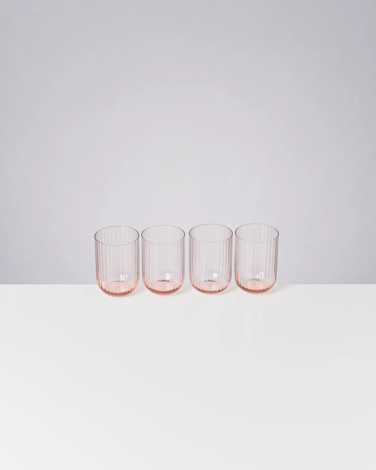 Motel a Miio Kleine Gläser | Gläser Sets %^Joia 4er Set Glas Riffled pink opal