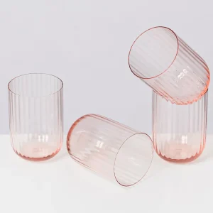Motel a Miio Kleine Gläser | Gläser Sets %^Joia 4er Set Glas Riffled pink opal