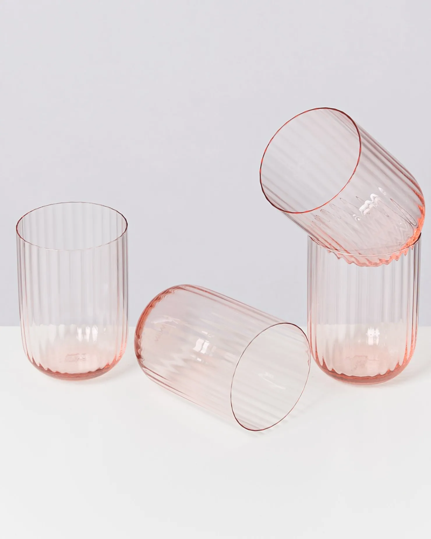 Motel a Miio Kleine Gläser | Gläser Sets %^Joia 4er Set Glas Riffled pink opal