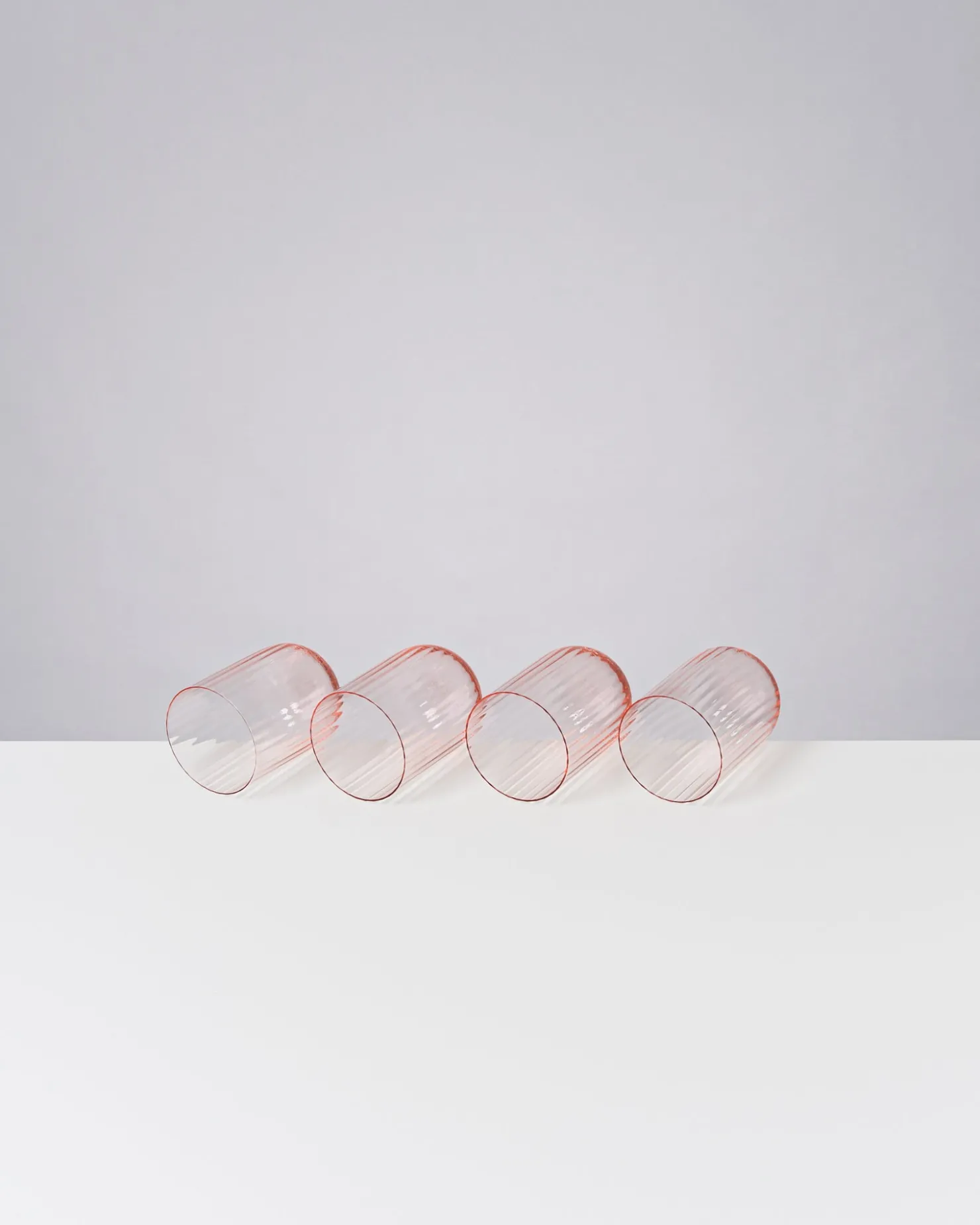 joia_er_set_glas_riffled_pink_opal_2.webp Motel a Miio Kleine Gläser | Gläser Sets %^Joia 4er Set Glas Riffled pink opal