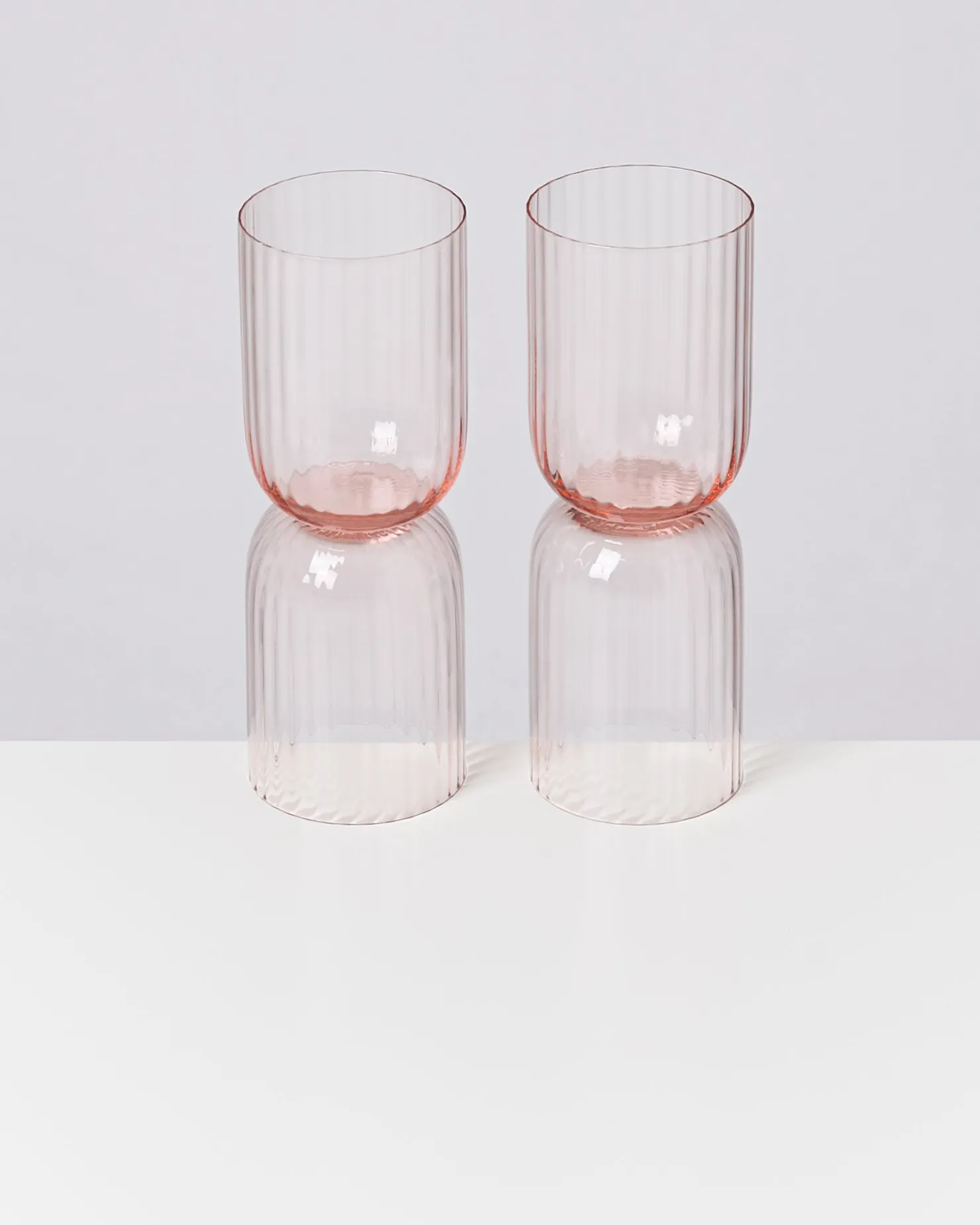 joia_er_set_glas_riffled_pink_opal_4.webp Motel a Miio Kleine Gläser | Gläser Sets %^Joia 4er Set Glas Riffled pink opal