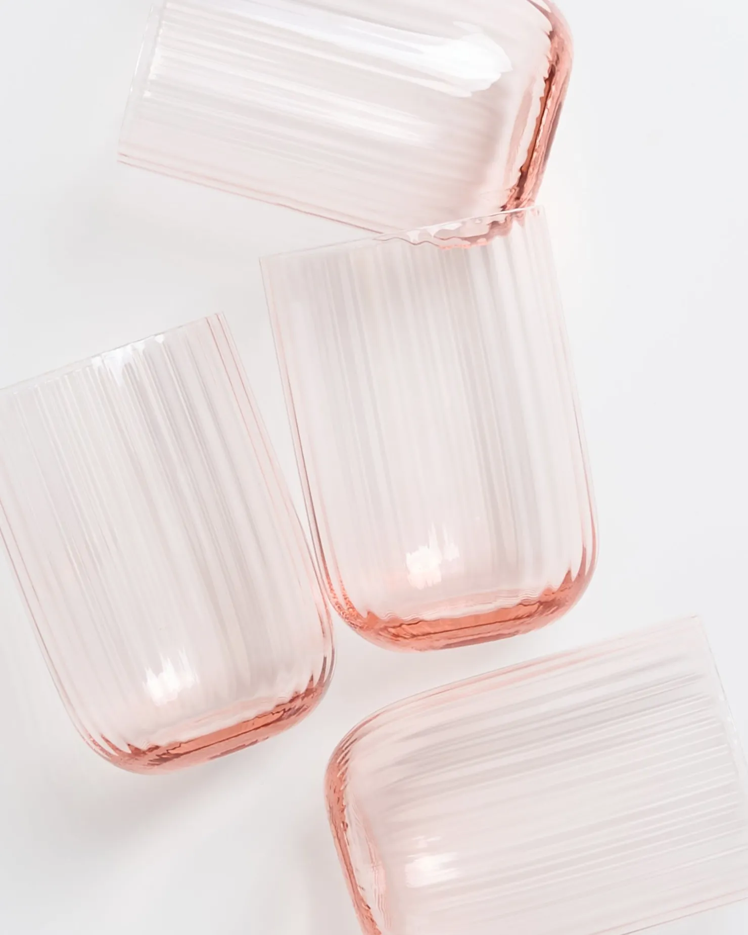 joia_er_set_glas_riffled_pink_opal_9.webp Motel a Miio Kleine Gläser | Gläser Sets %^Joia 4er Set Glas Riffled pink opal