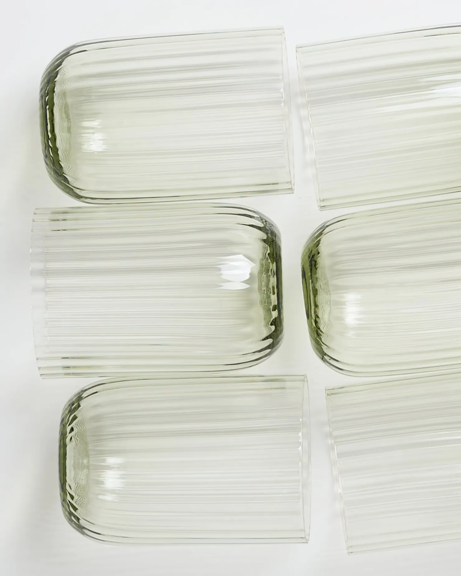 joia_er_set_glas_riffled_smaragd_2-1.webp Motel a Miio Große Gläser | Gläser Sets %^Joia 6er Set Glas Riffled smaragd