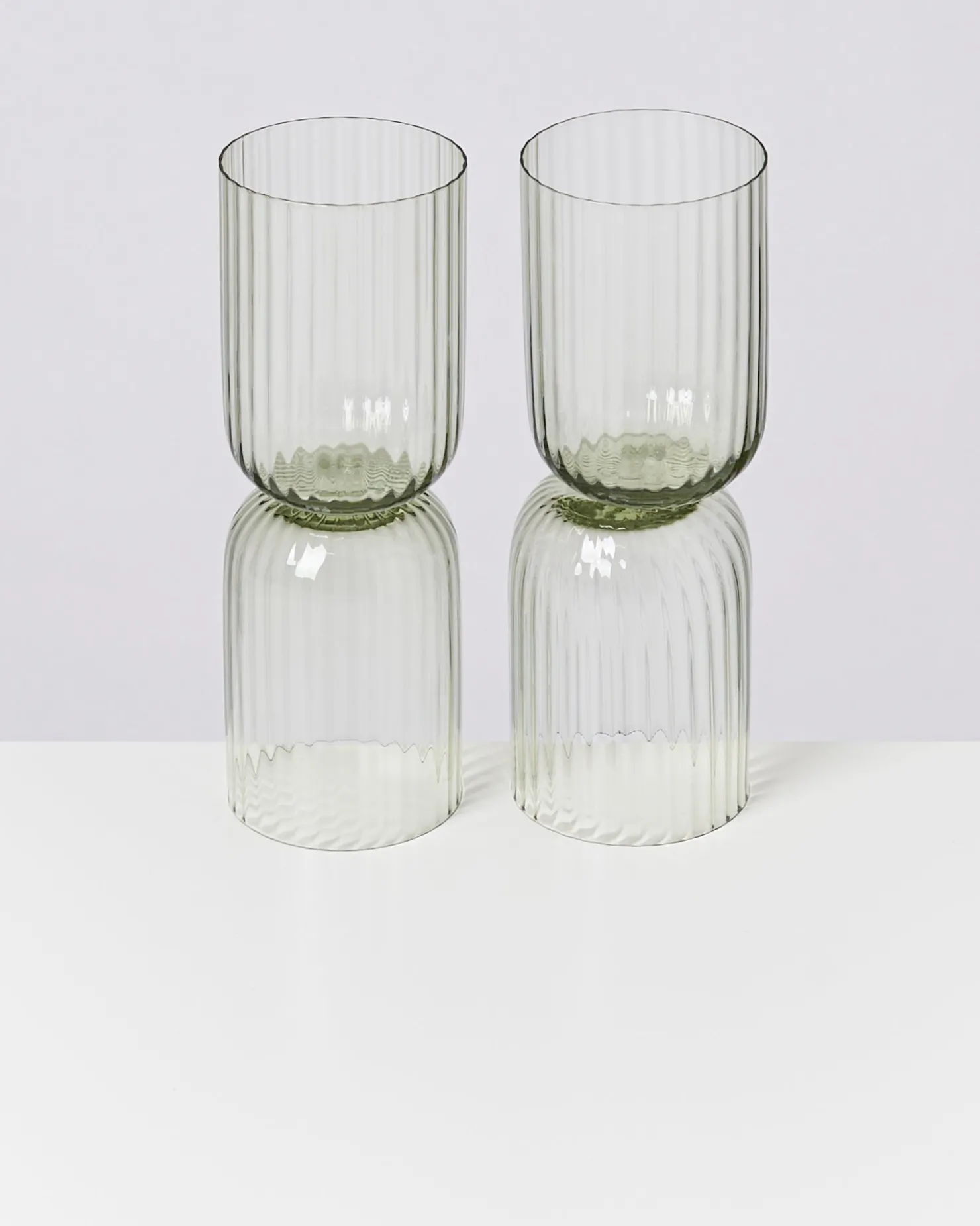joia_er_set_glas_riffled_smaragd_3.webp Motel a Miio Kleine Gläser | Gläser Sets %^Joia 4er Set Glas Riffled smaragd
