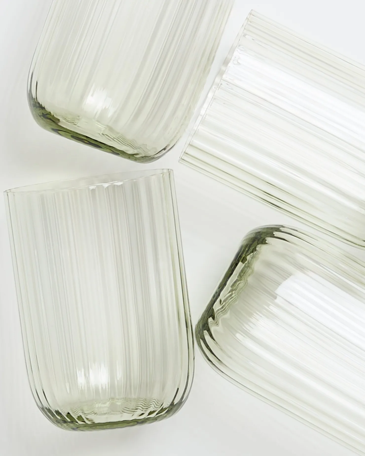 joia_er_set_glas_riffled_smaragd_4.webp Motel a Miio Kleine Gläser | Gläser Sets %^Joia 4er Set Glas Riffled smaragd