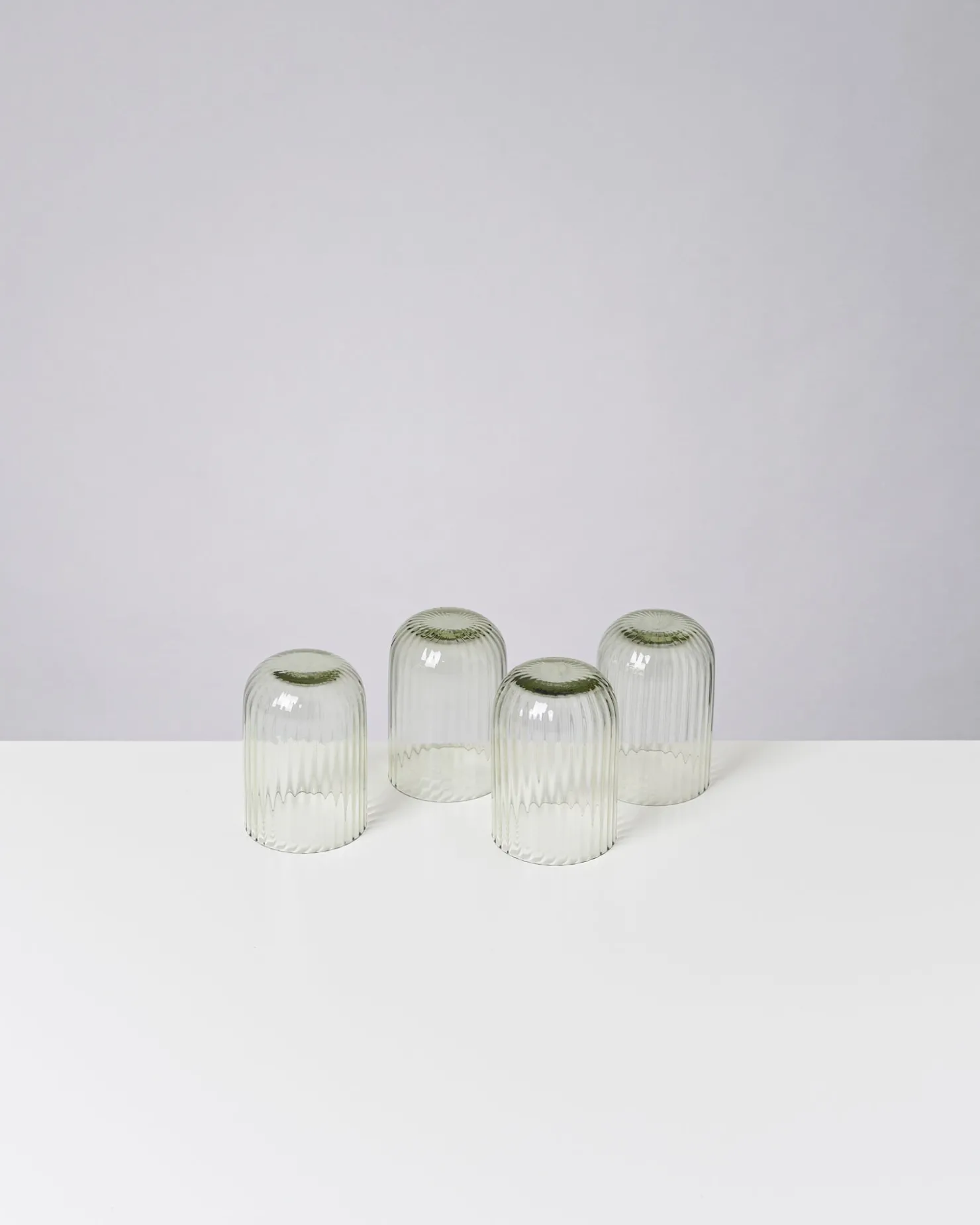 joia_er_set_glas_riffled_smaragd_7.webp Motel a Miio Kleine Gläser | Gläser Sets %^Joia 4er Set Glas Riffled smaragd