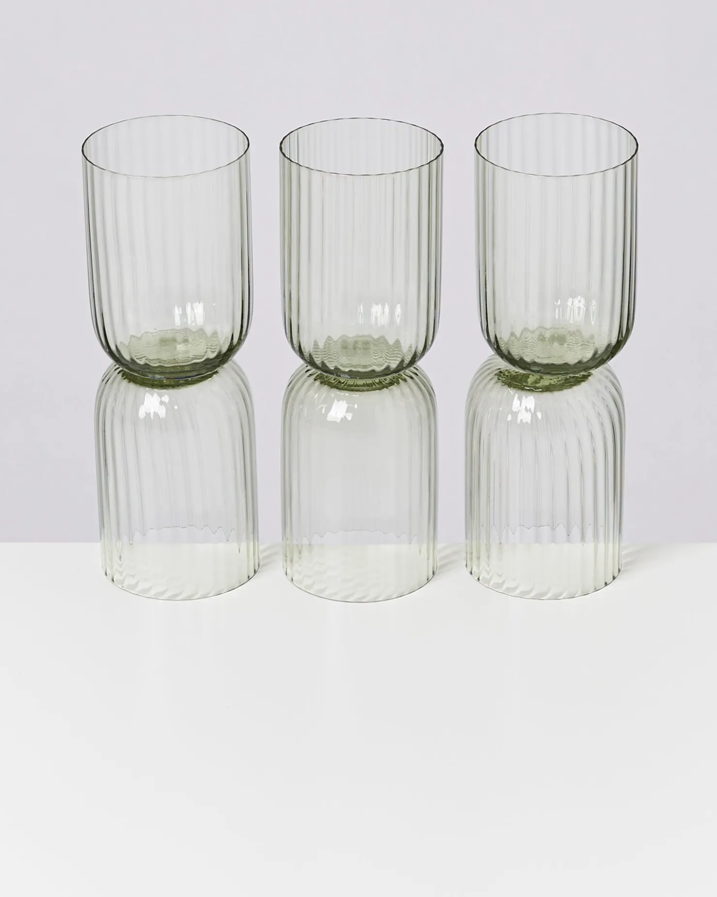 joia_er_set_glas_riffled_smaragd_8-1.webp Motel a Miio Große Gläser | Gläser Sets %^Joia 6er Set Glas Riffled smaragd