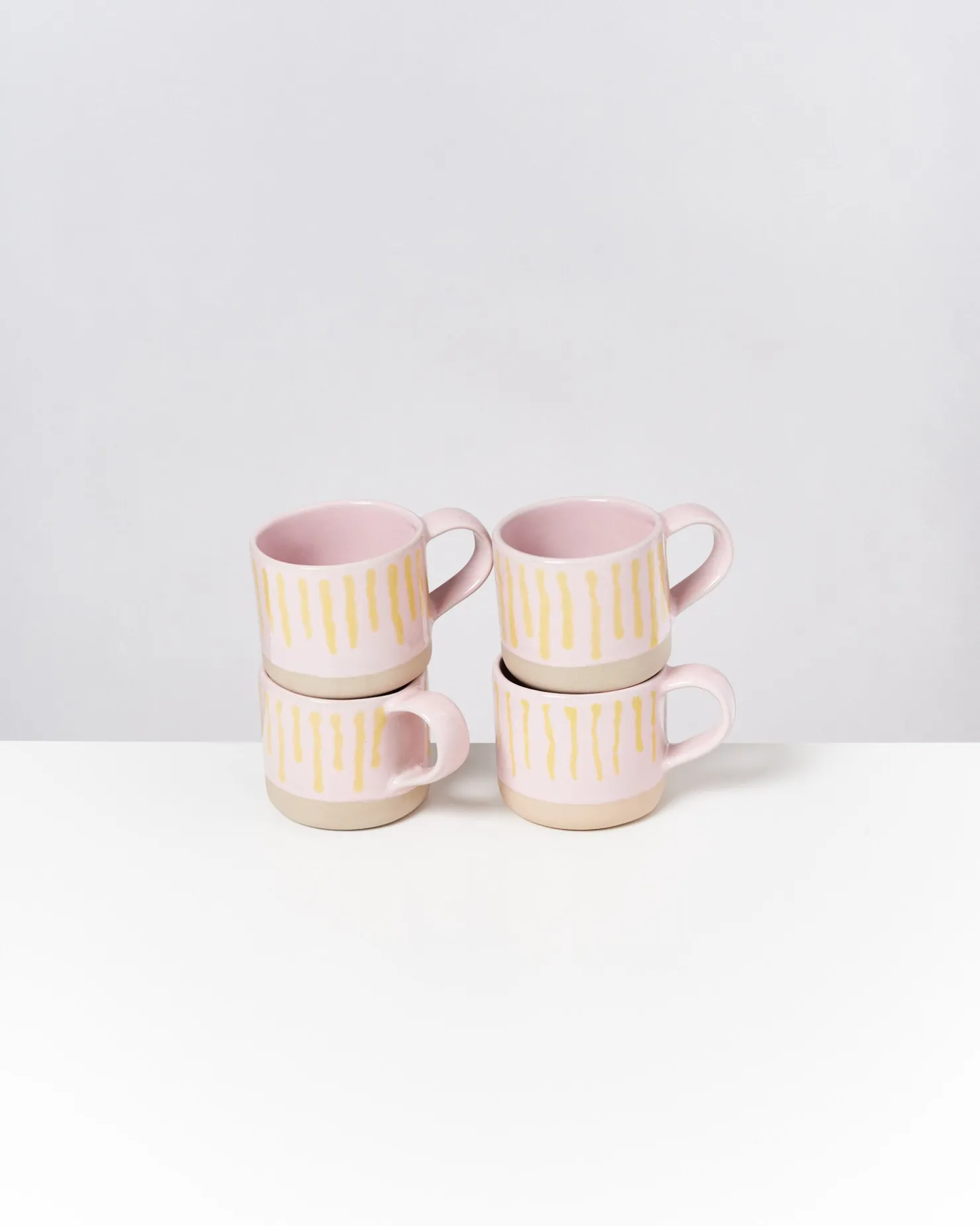 Motel a Miio Große Tassen^Nódoa - Mug pink yellow striped